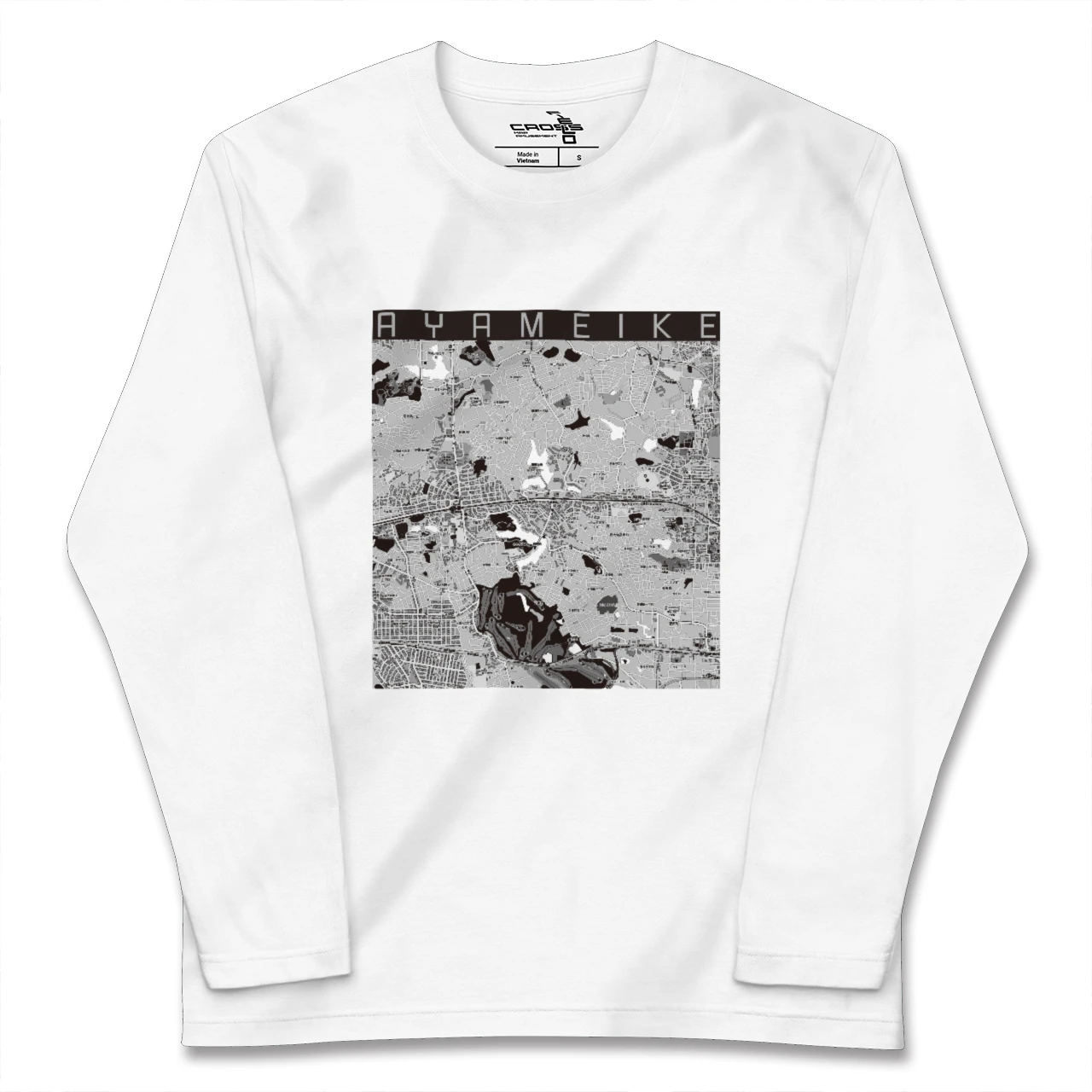 【菖蒲池(奈良県)】地図柄ロングスリーブTシャツ