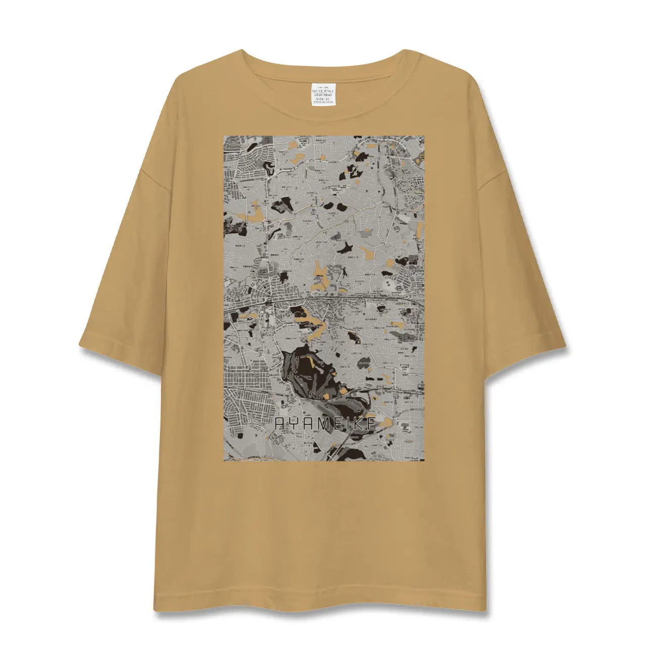 【菖蒲池(奈良県)】地図柄ビッグシルエットTシャツ