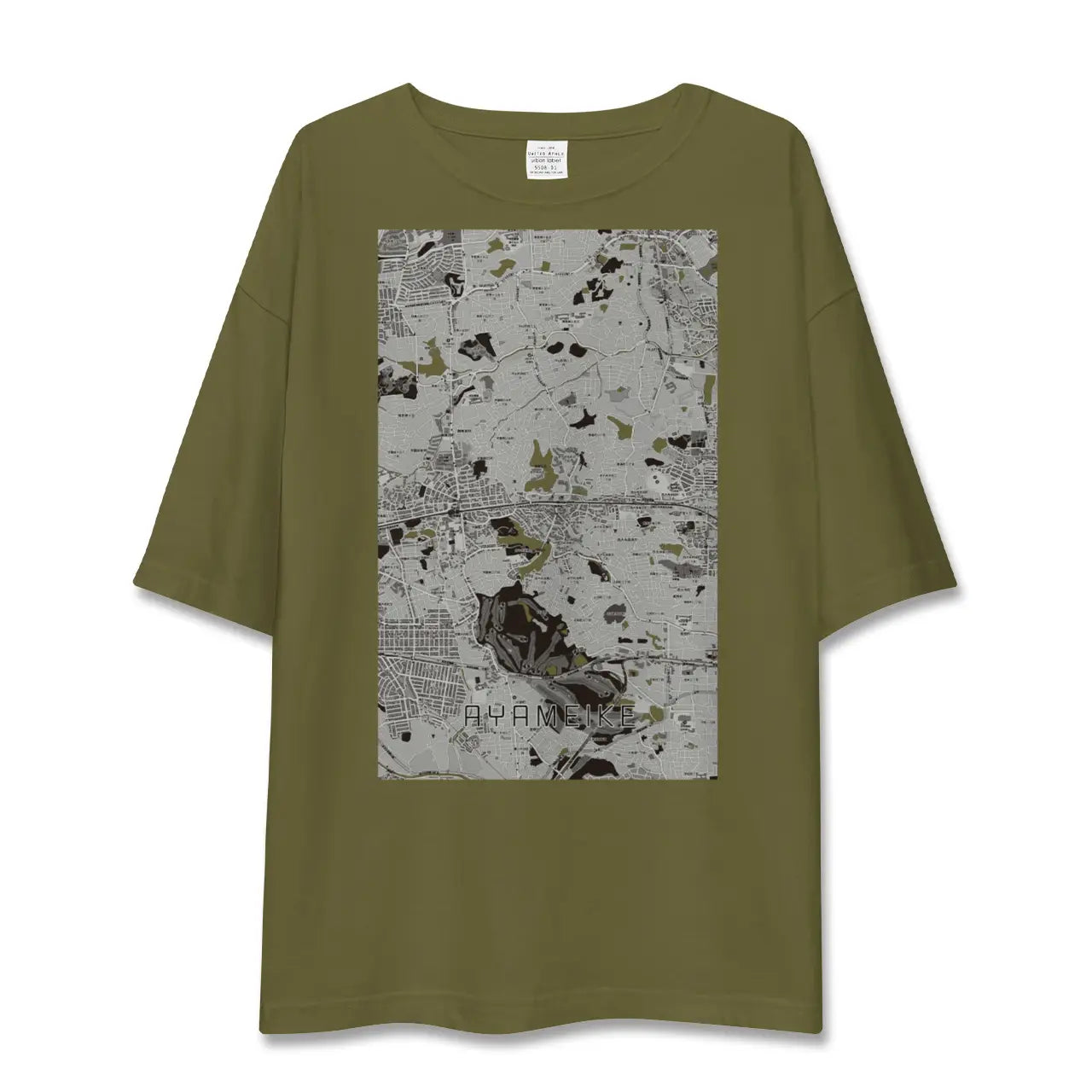 【菖蒲池(奈良県)】地図柄ビッグシルエットTシャツ