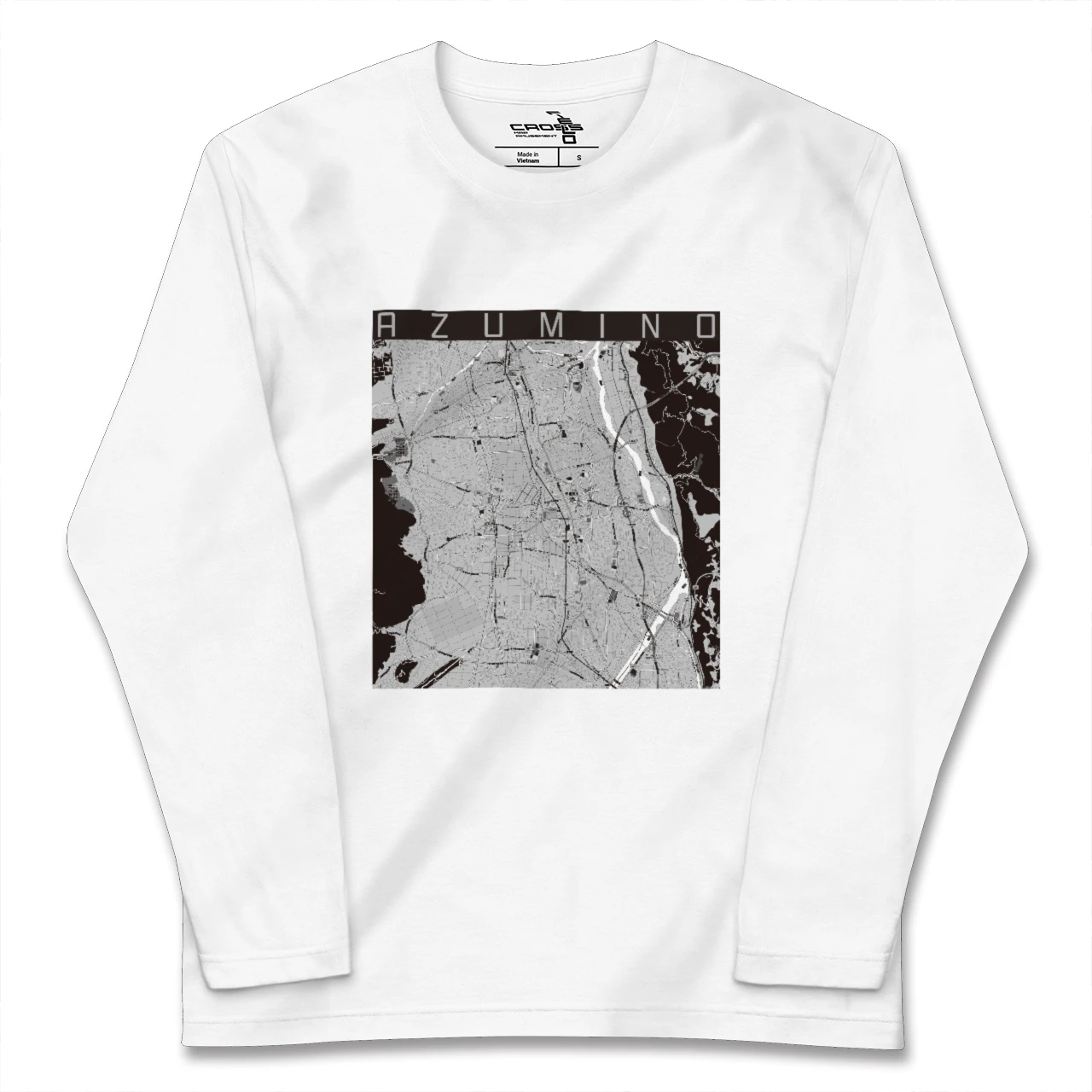 【安曇野(長野県)】地図柄ロングスリーブTシャツ