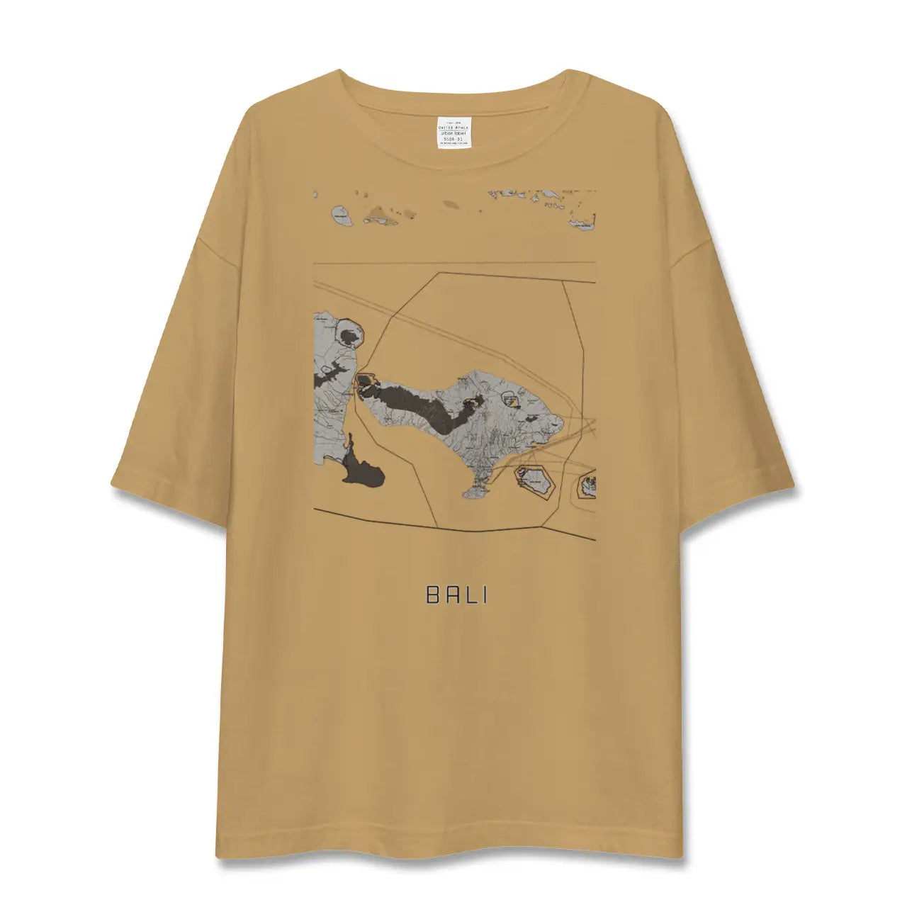 【バリ(インドネシア)】地図柄ビッグシルエットTシャツ