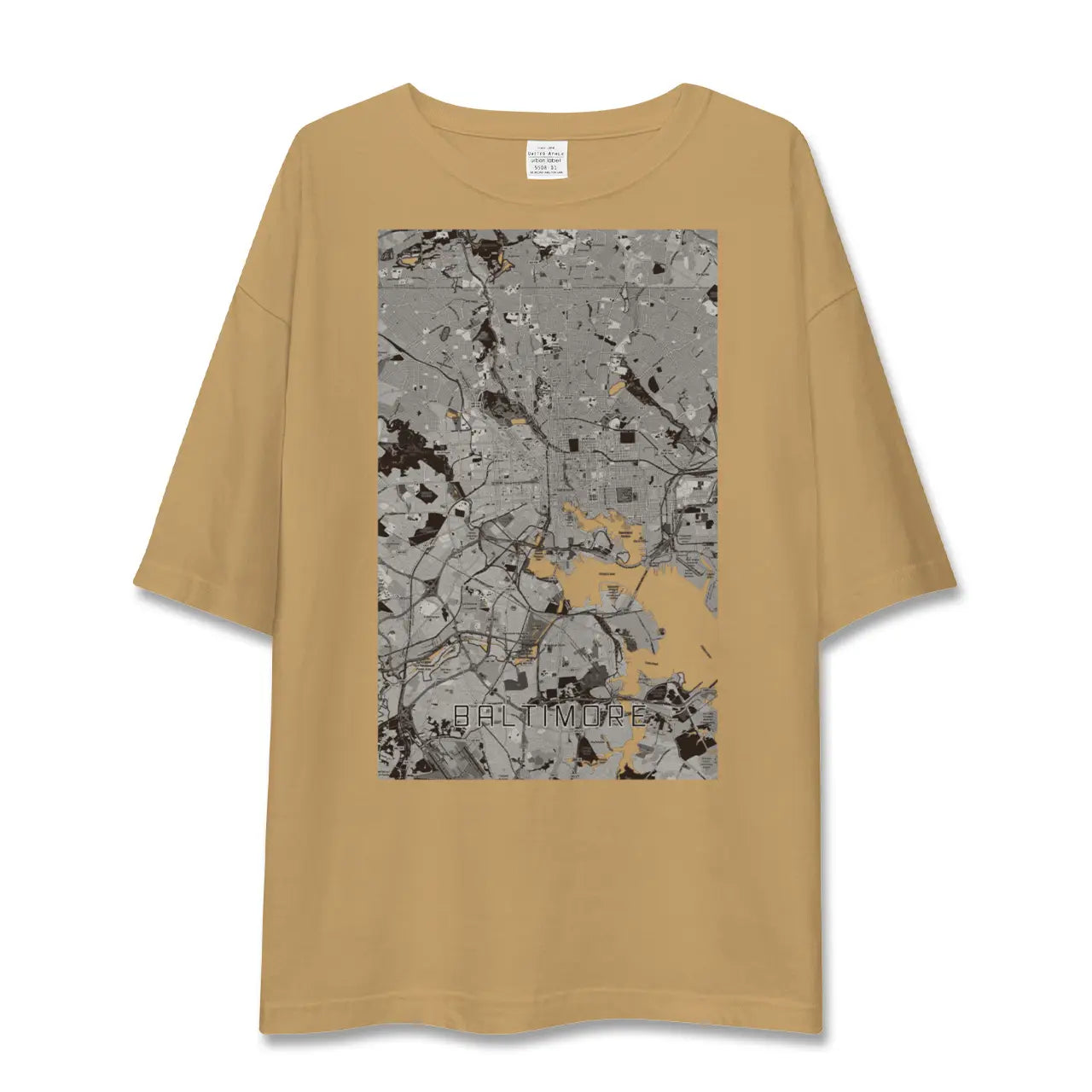 【ボルチモア(アメリカ)】地図柄ビッグシルエットTシャツ