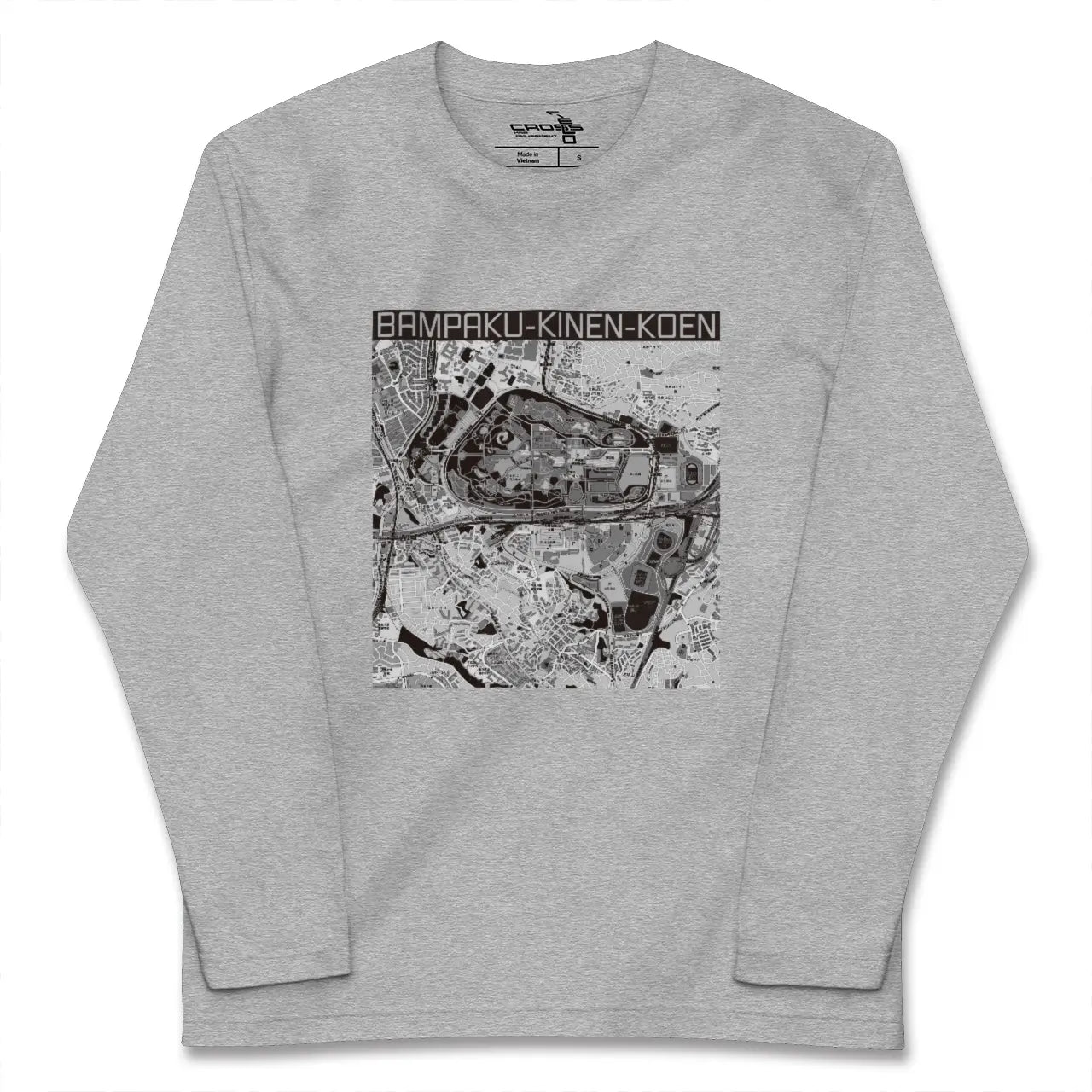 【万博記念公園(大阪府)】地図柄ロングスリーブTシャツ