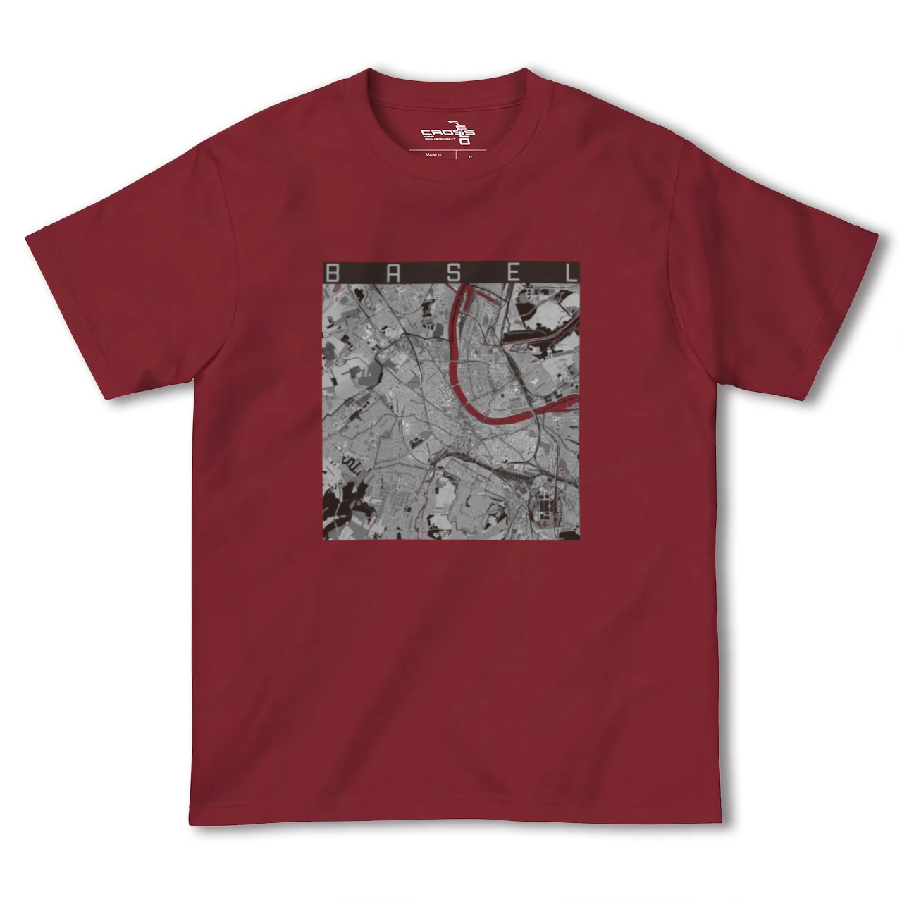 【バーゼル(スイス)】地図柄ヘビーウェイトTシャツ