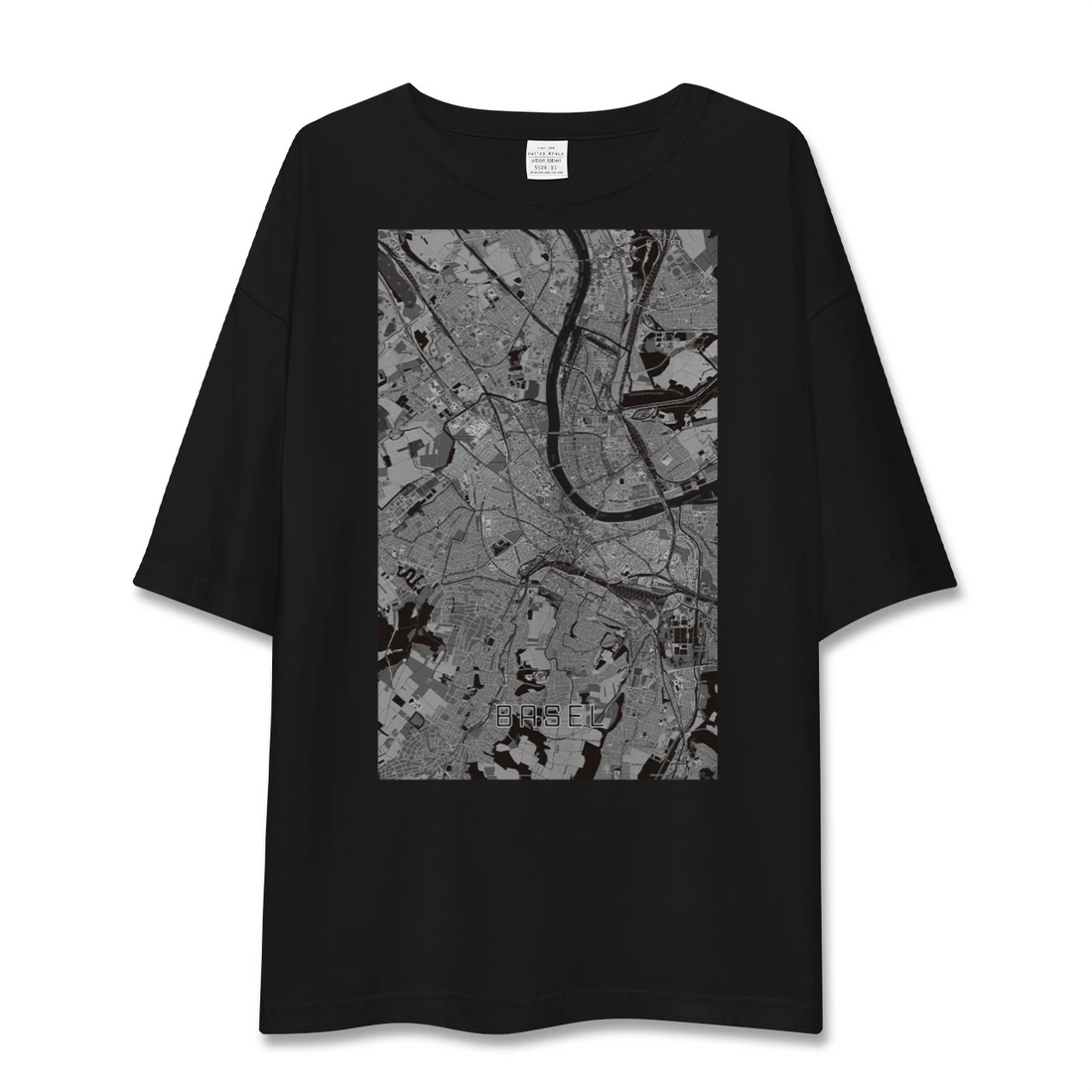 【バーゼル(スイス)】地図柄ビッグシルエットTシャツ