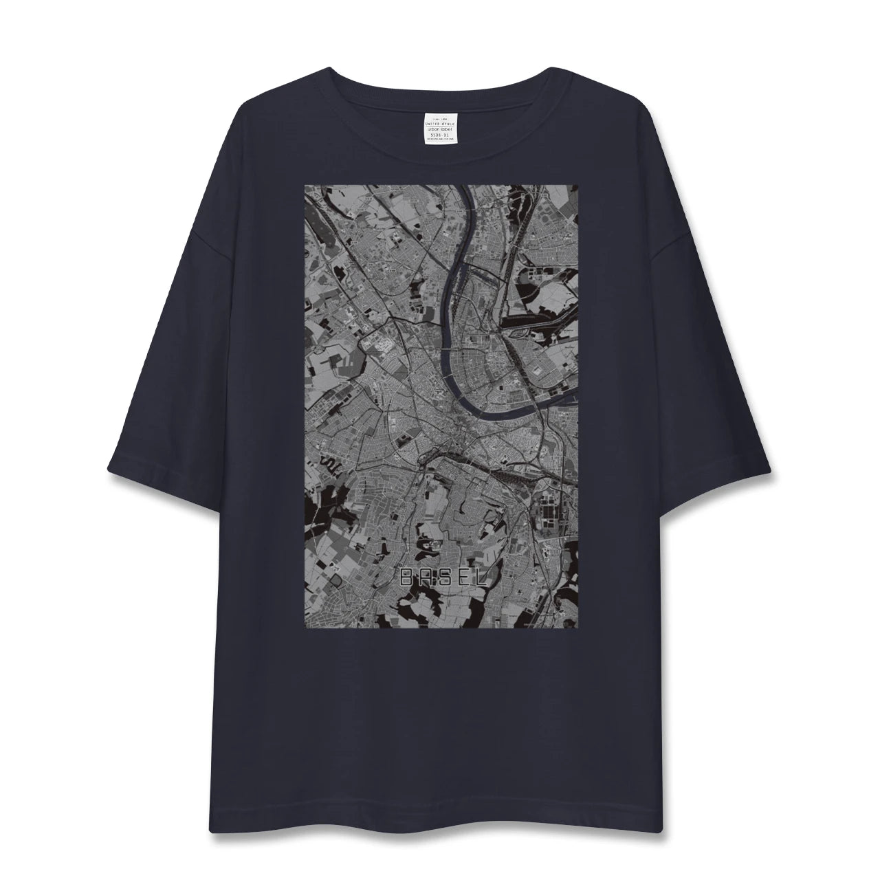 【バーゼル(スイス)】地図柄ビッグシルエットTシャツ