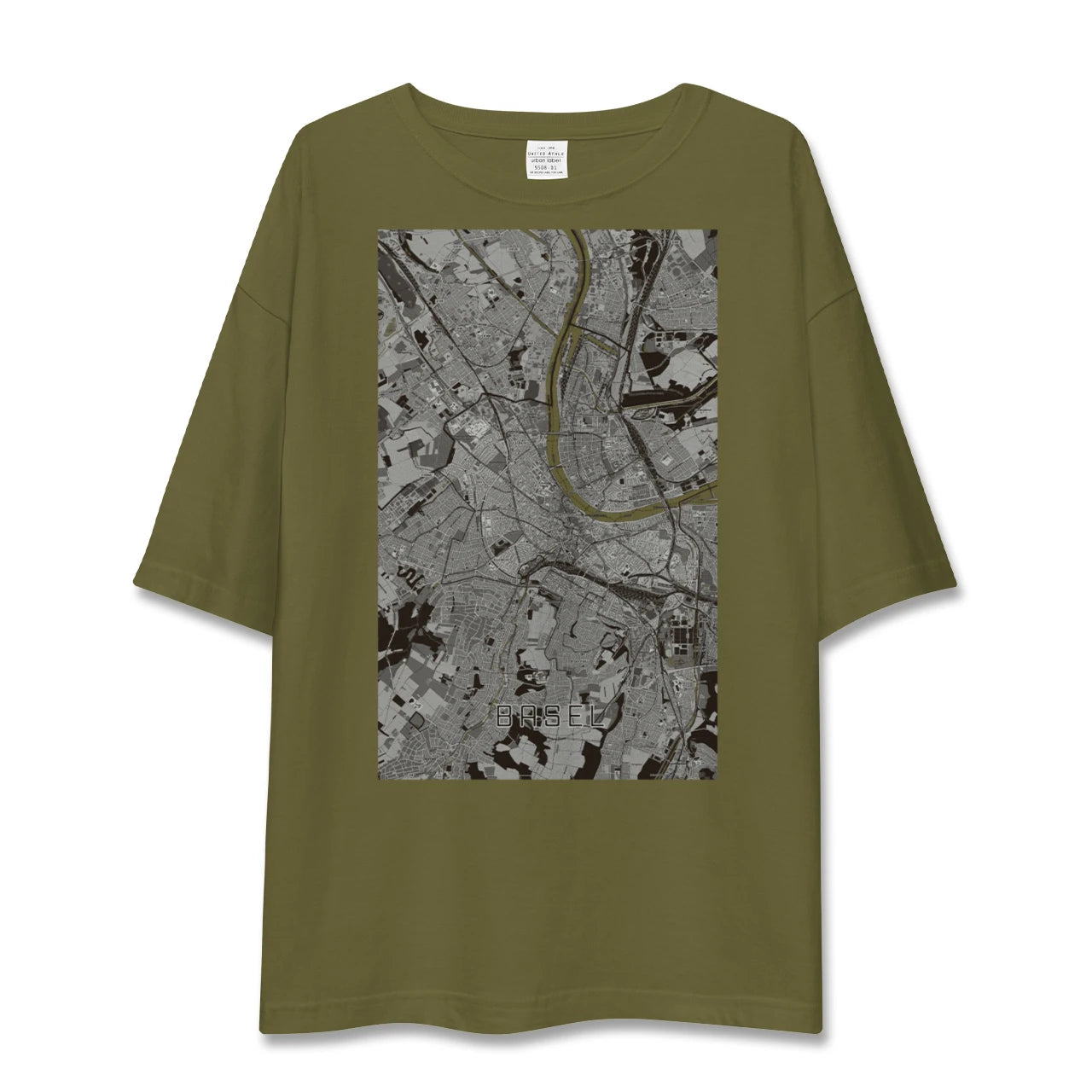 【バーゼル(スイス)】地図柄ビッグシルエットTシャツ