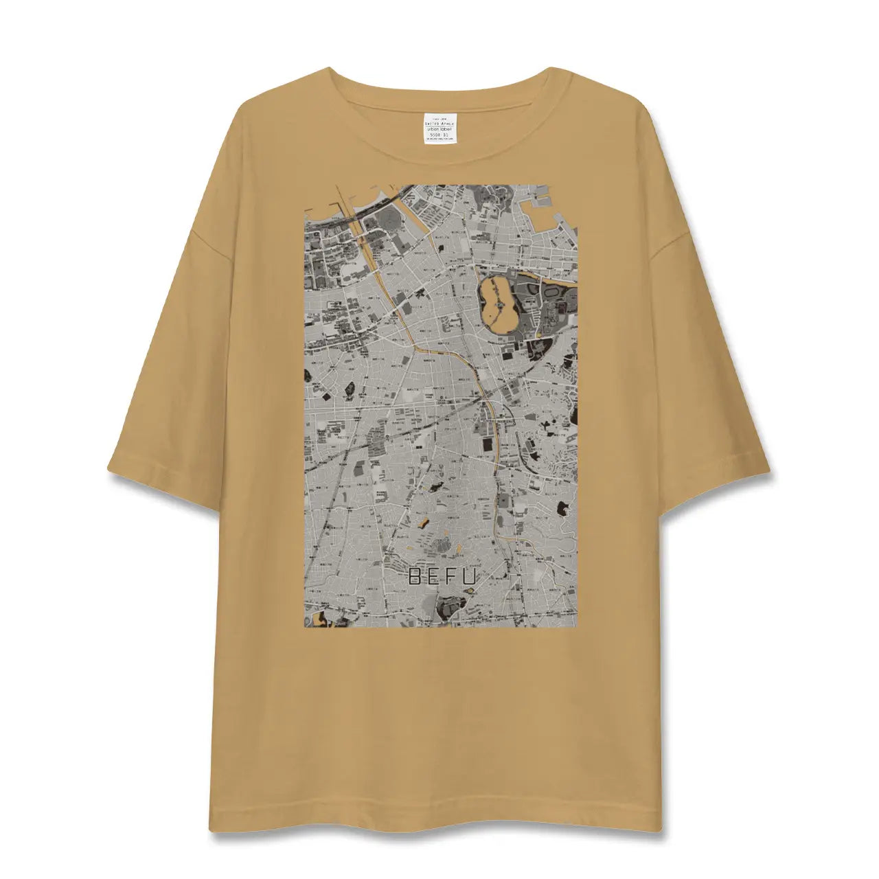 【別府(福岡県)(福岡県)】地図柄ビッグシルエットTシャツ