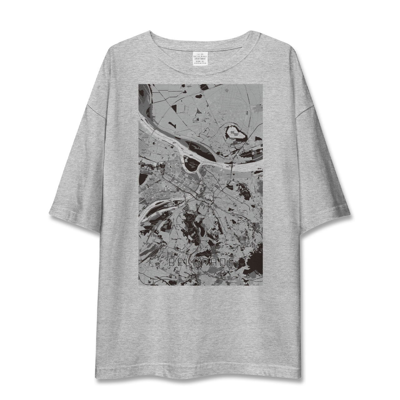 【ベオグラード(セルビア)】地図柄ビッグシルエットTシャツ