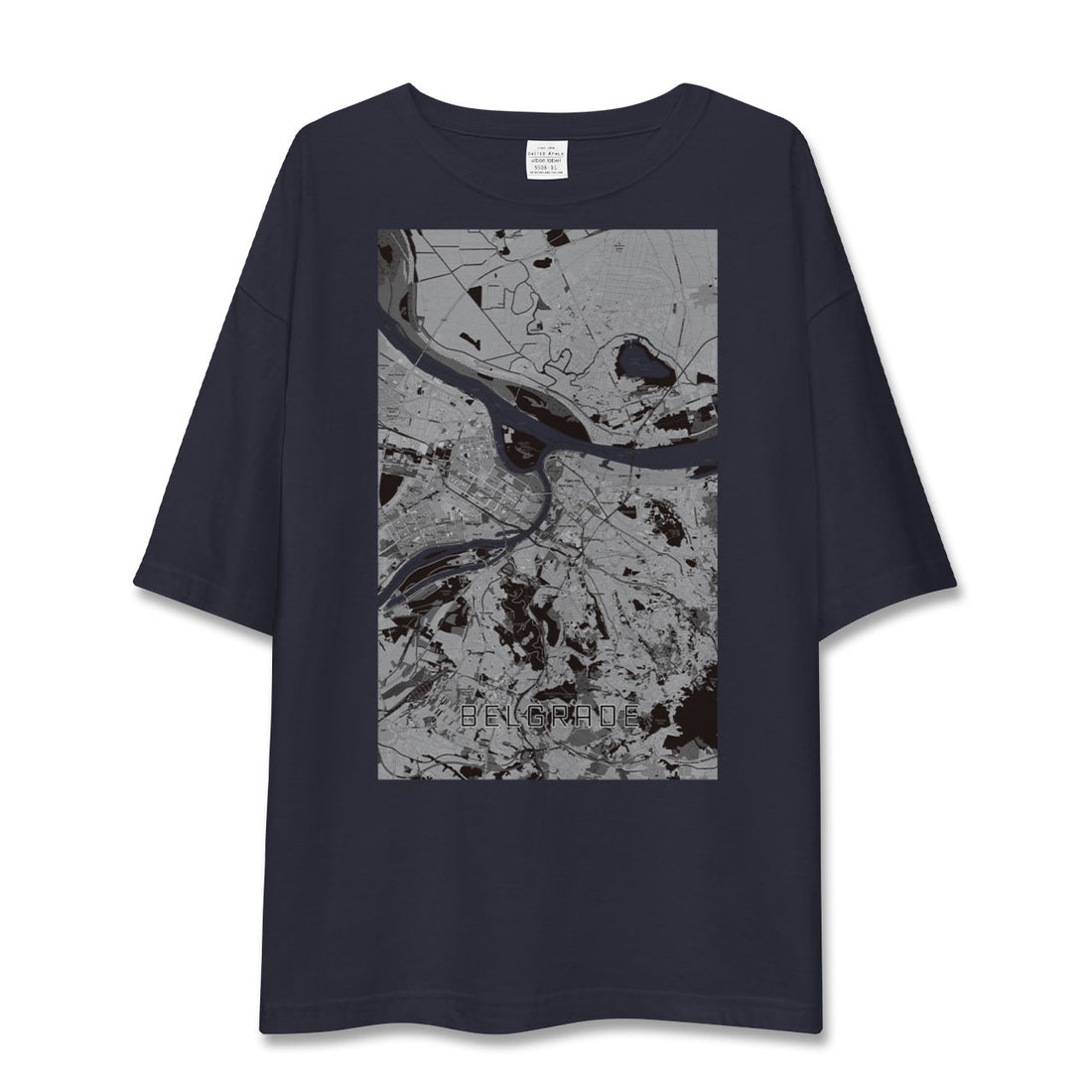 【ベオグラード(セルビア)】地図柄ビッグシルエットTシャツ