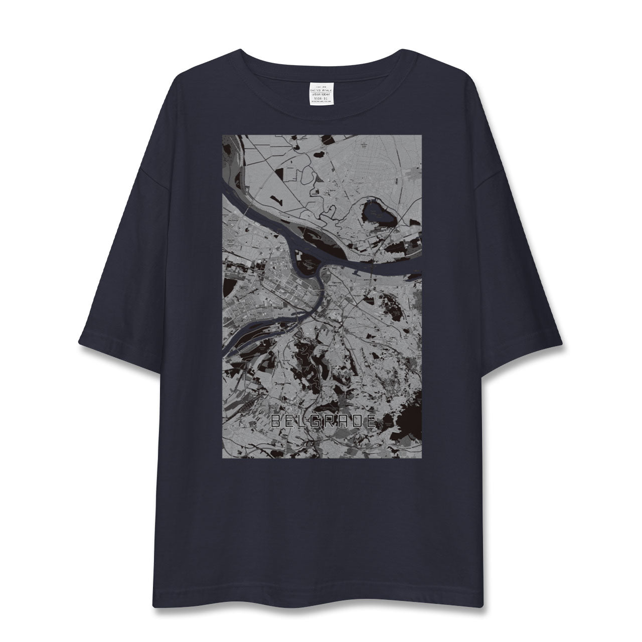 【ベオグラード(セルビア)】地図柄ビッグシルエットTシャツ