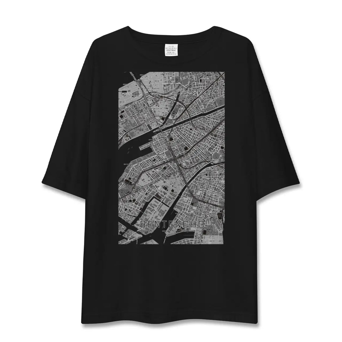 【弁天町(大阪府)】地図柄ビッグシルエットTシャツ