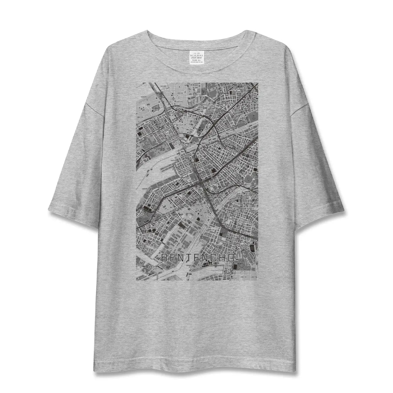 【弁天町(大阪府)】地図柄ビッグシルエットTシャツ