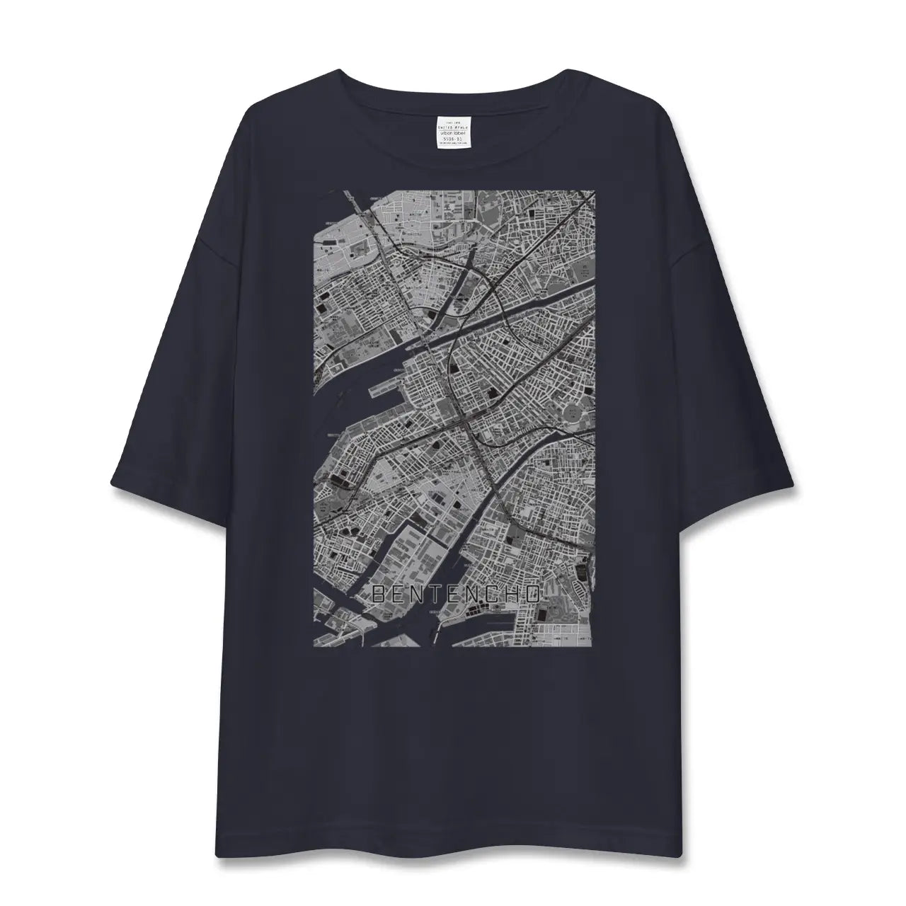 【弁天町(大阪府)】地図柄ビッグシルエットTシャツ