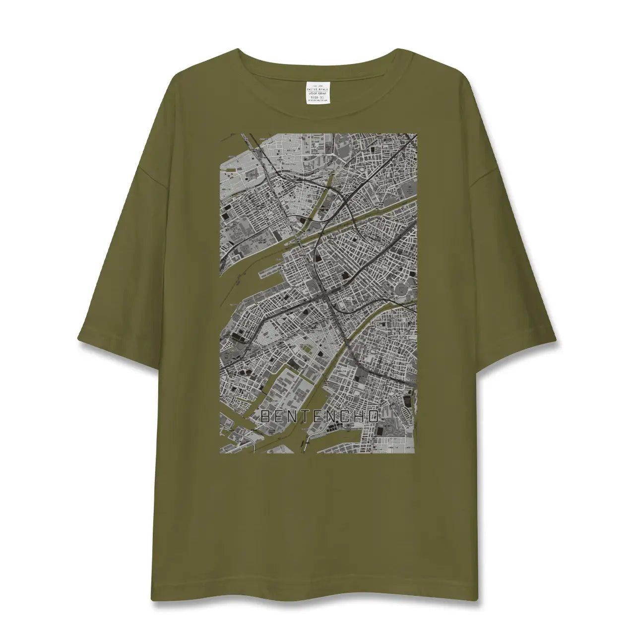 【弁天町(大阪府)】地図柄ビッグシルエットTシャツ