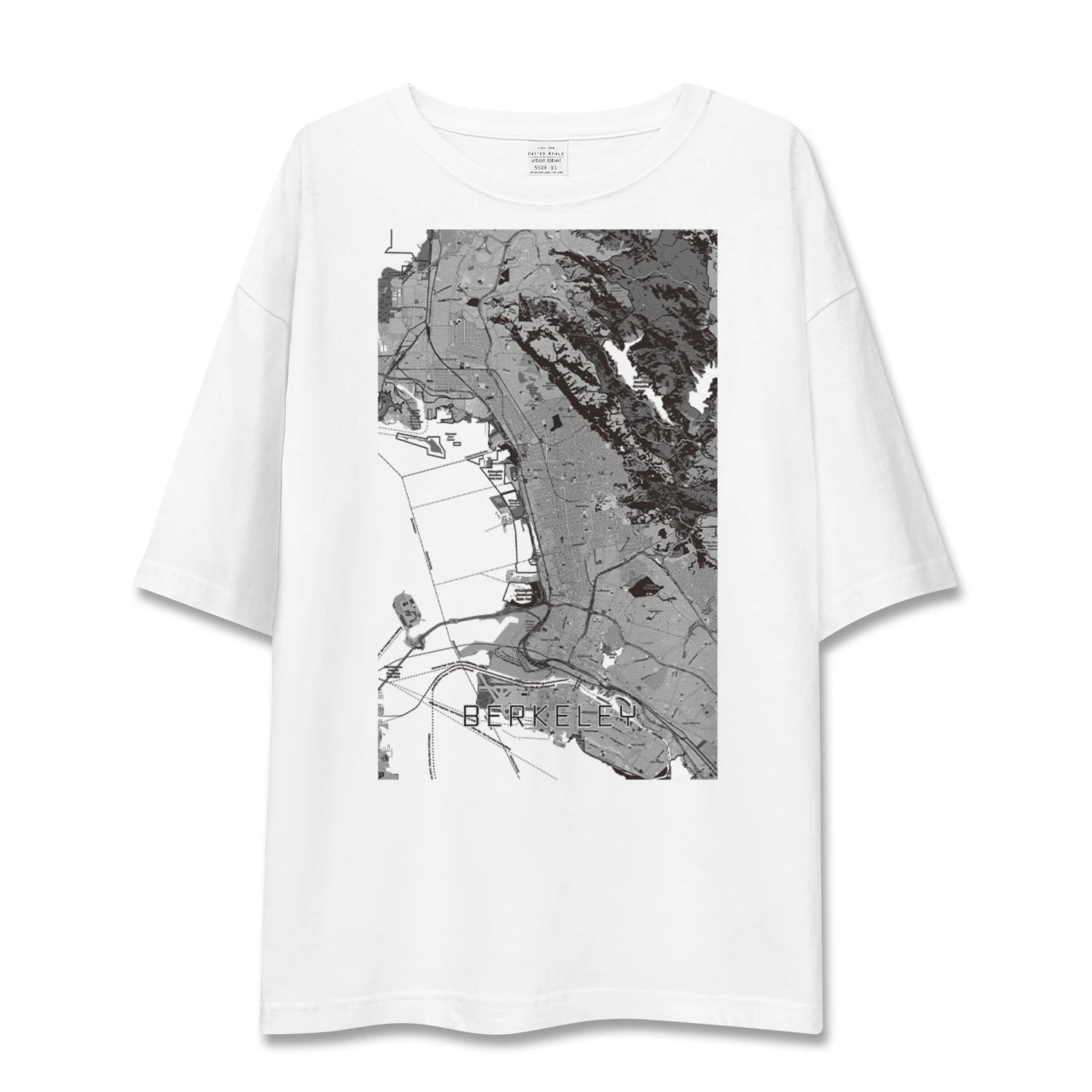 【バークレー(アメリカ)】地図柄ビッグシルエットTシャツ