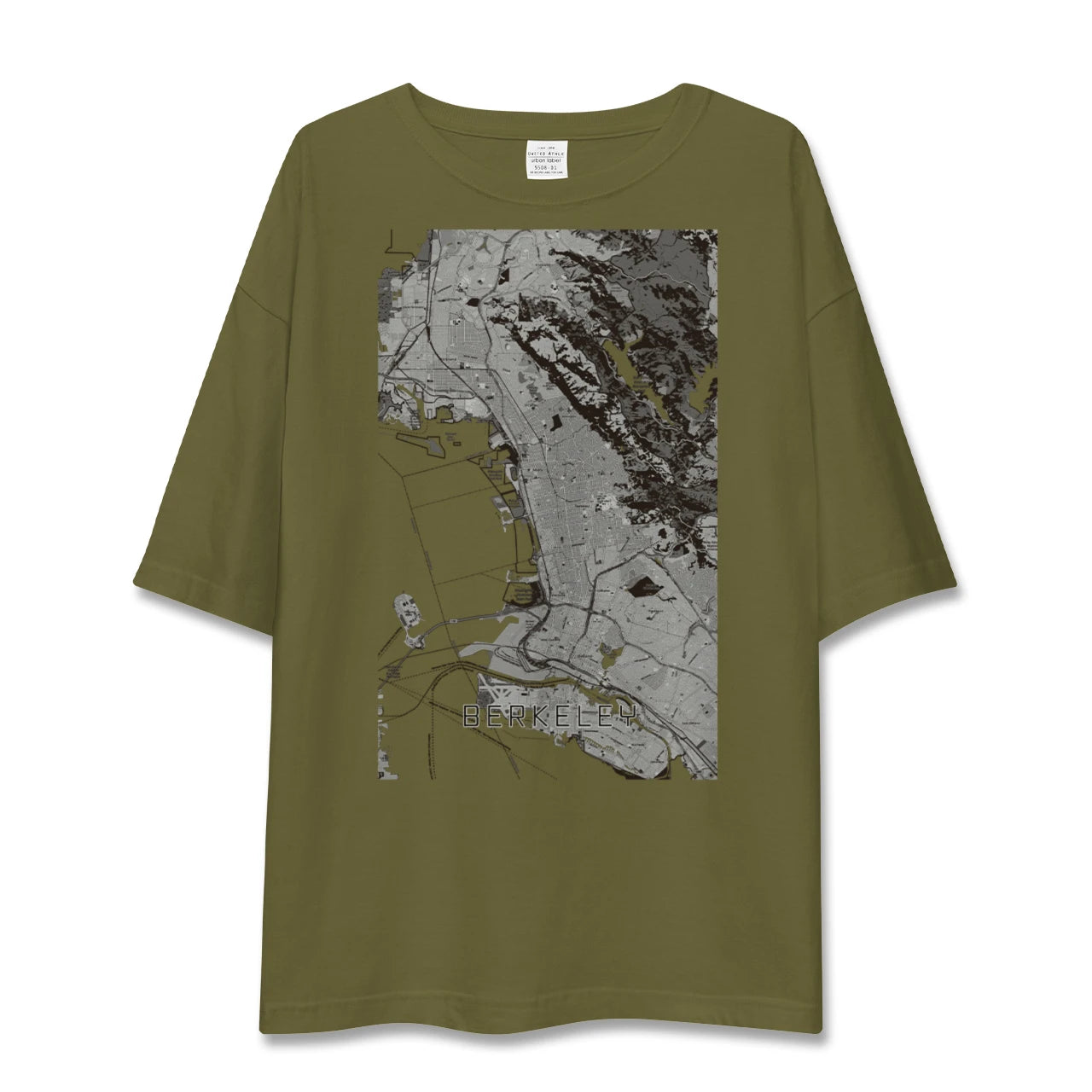 【バークレー(アメリカ)】地図柄ビッグシルエットTシャツ