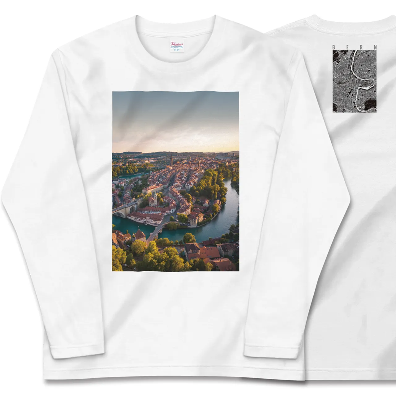 【ベルン(スイス)】Map World ロングスリーブTシャツ