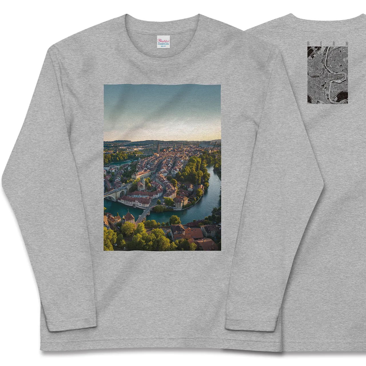 【ベルン(スイス)】Map World ロングスリーブTシャツ