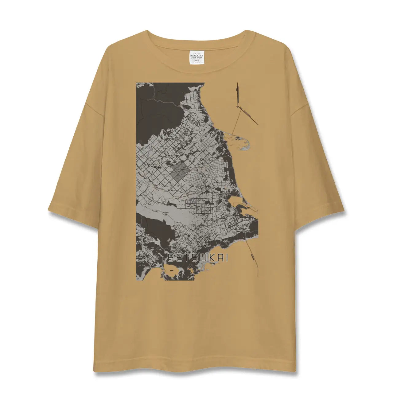 【別海(北海道)】地図柄ビッグシルエットTシャツ