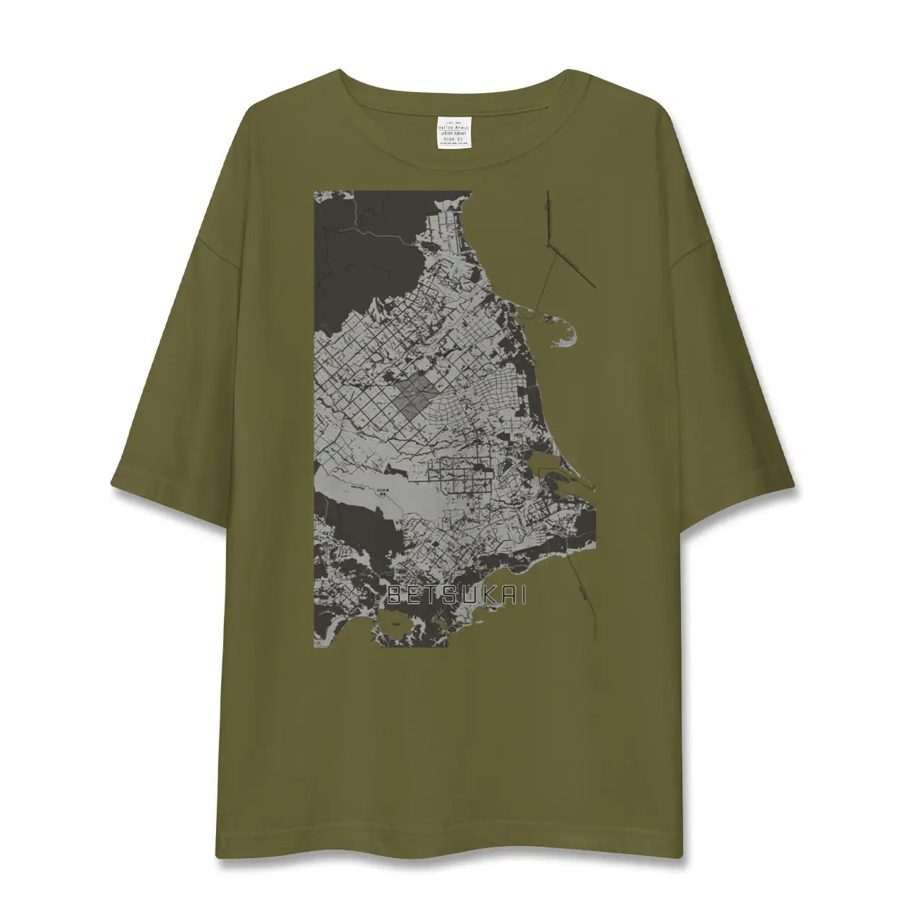 【別海(北海道)】地図柄ビッグシルエットTシャツ