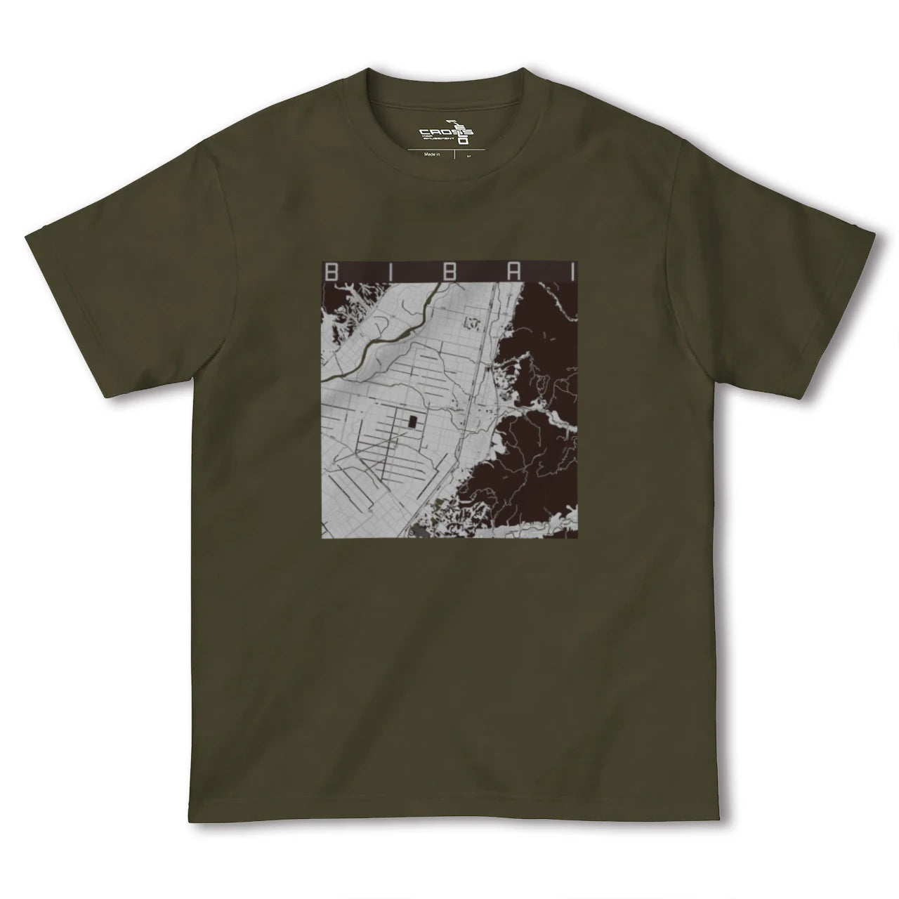 【美唄(北海道)】地図柄ヘビーウェイトTシャツ
