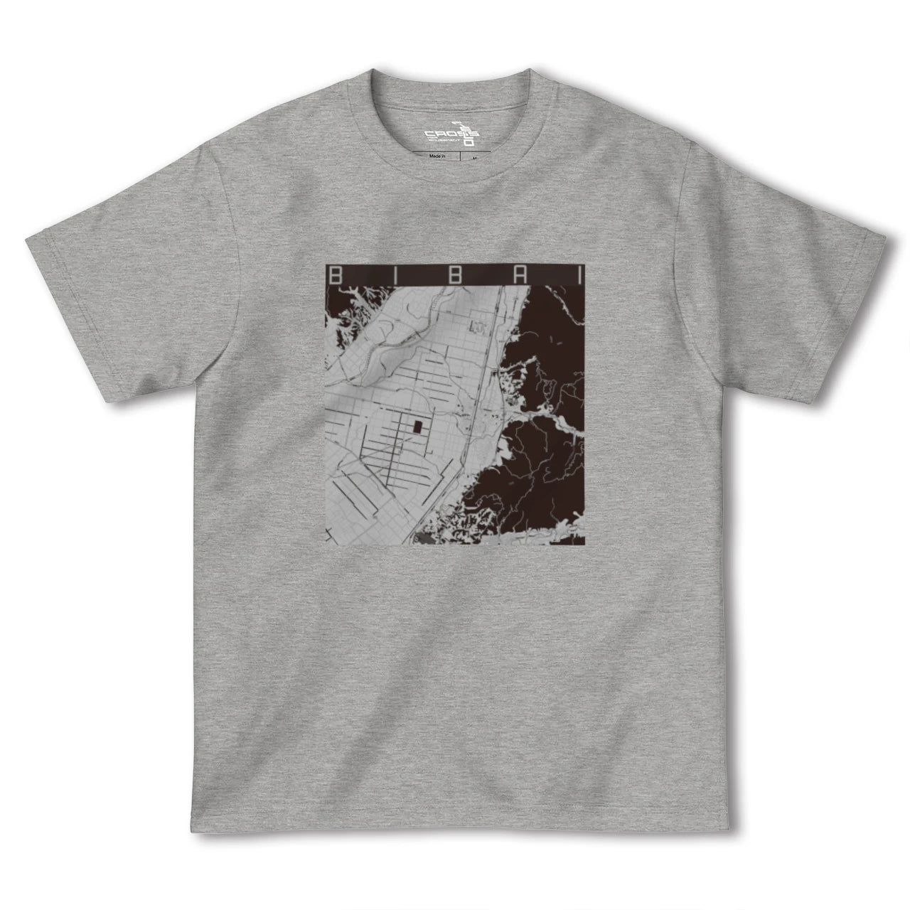 【美唄(北海道)】地図柄ヘビーウェイトTシャツ