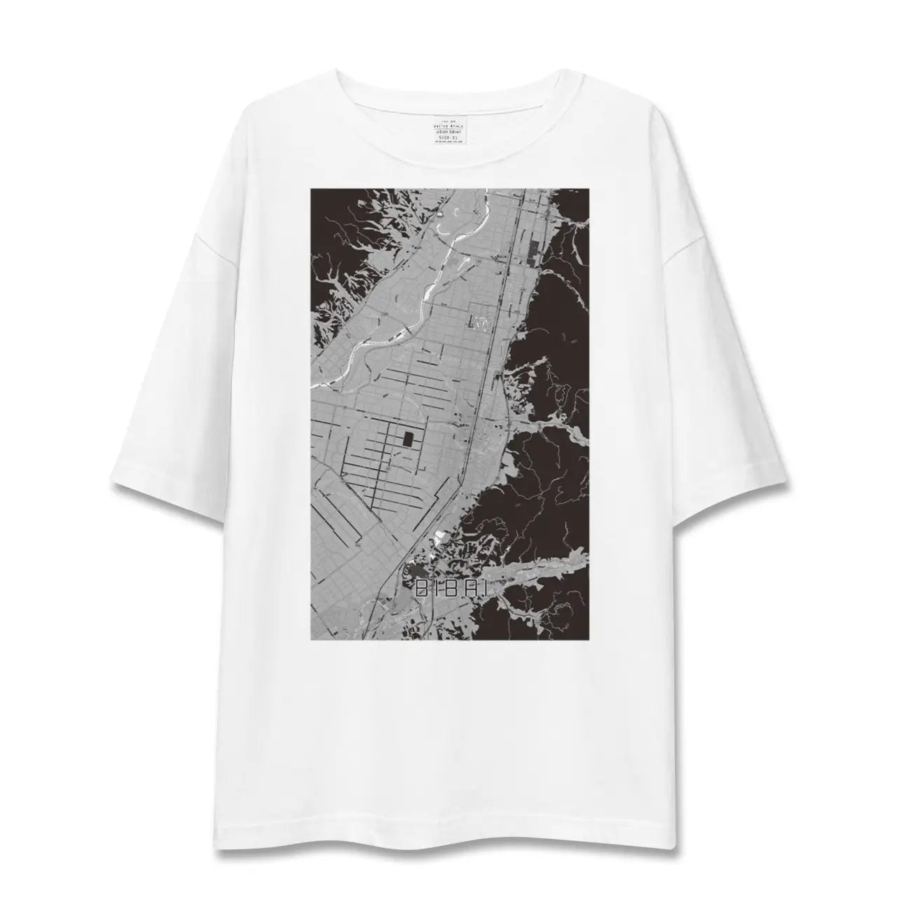 【美唄(北海道)】地図柄ビッグシルエットTシャツ