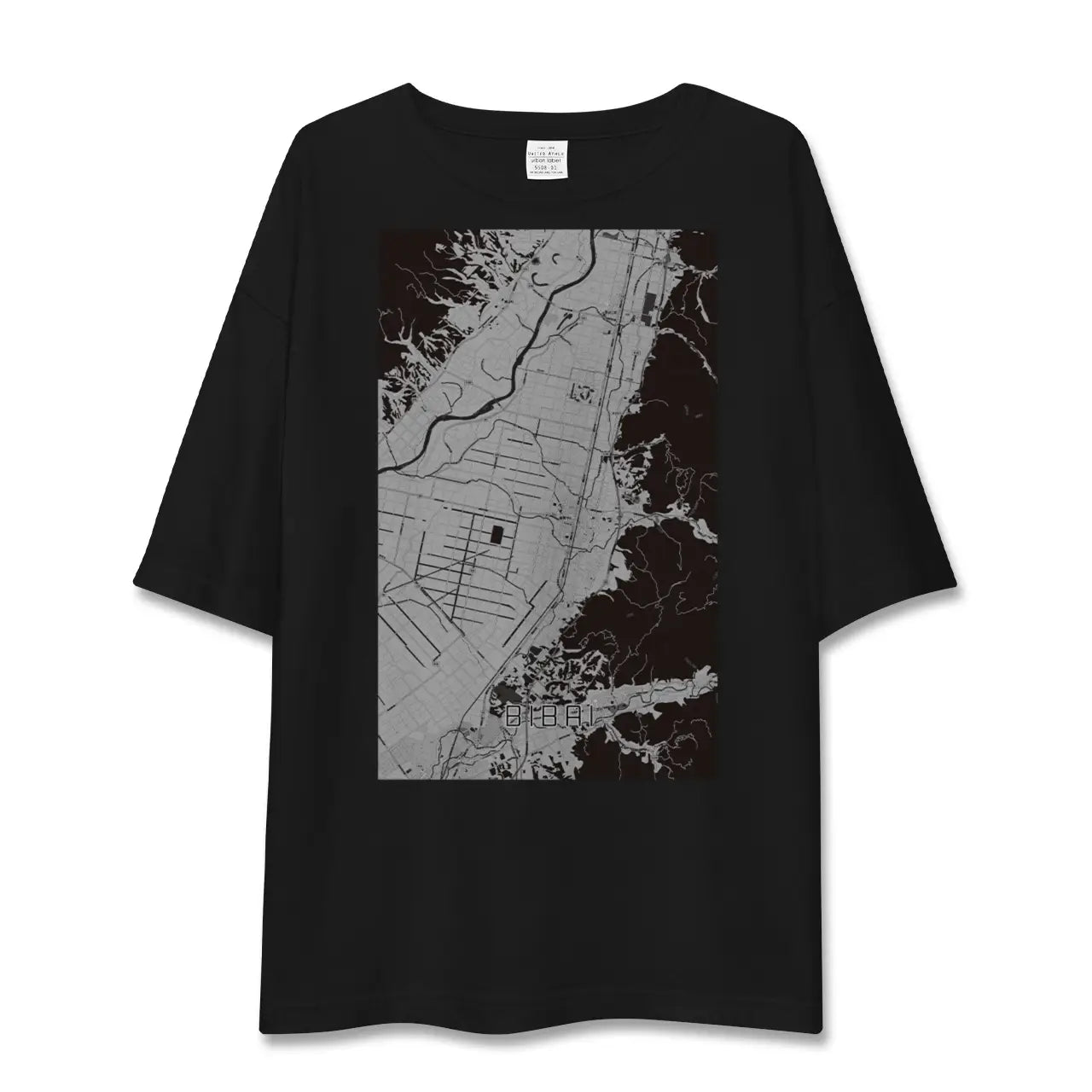 【美唄(北海道)】地図柄ビッグシルエットTシャツ