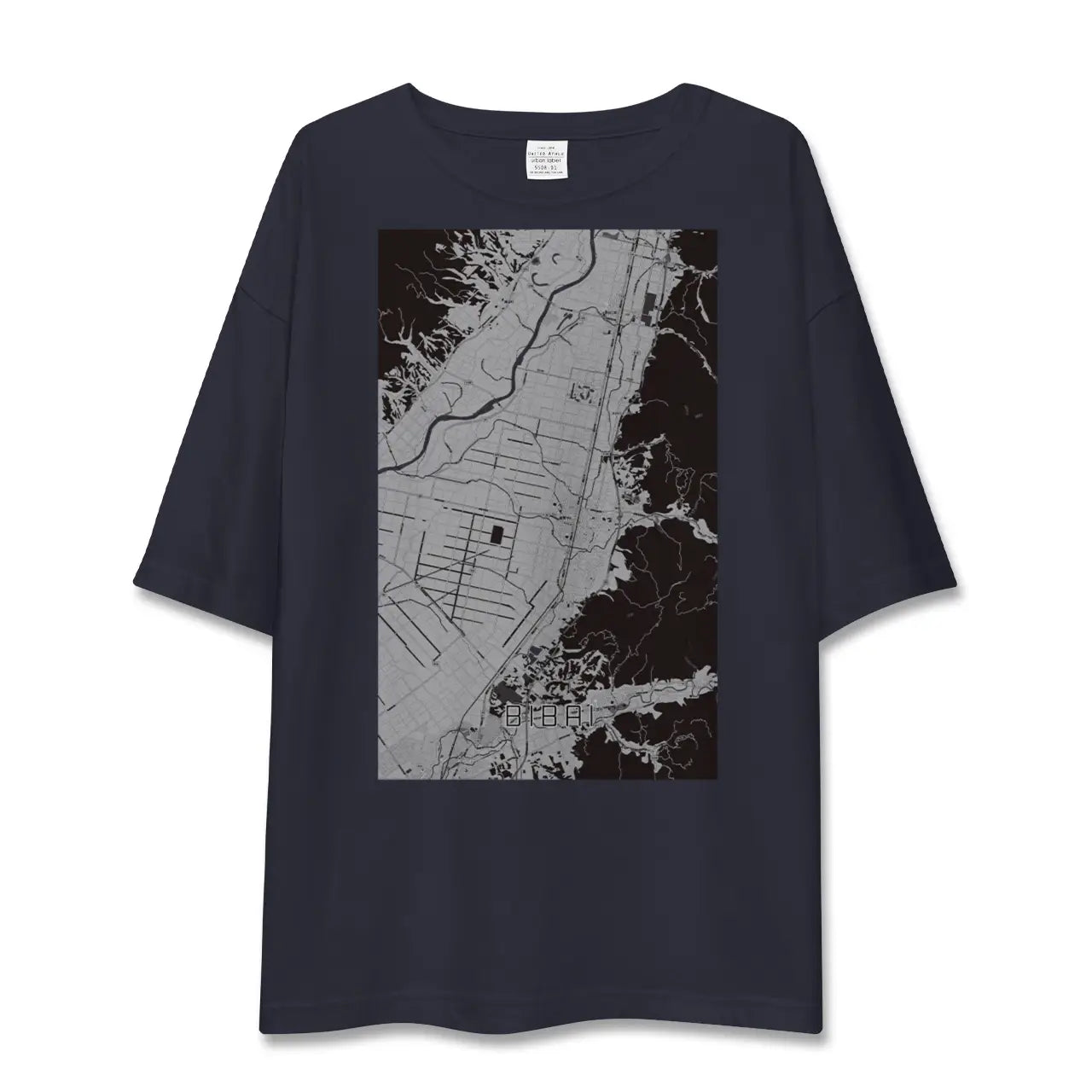 【美唄(北海道)】地図柄ビッグシルエットTシャツ
