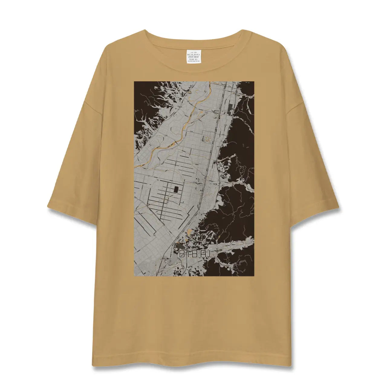 【美唄(北海道)】地図柄ビッグシルエットTシャツ