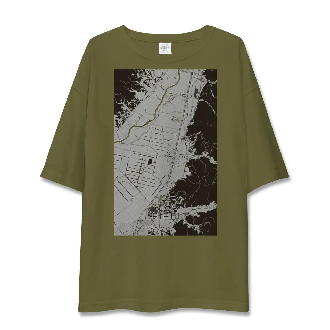 【美唄(北海道)】地図柄ビッグシルエットTシャツ