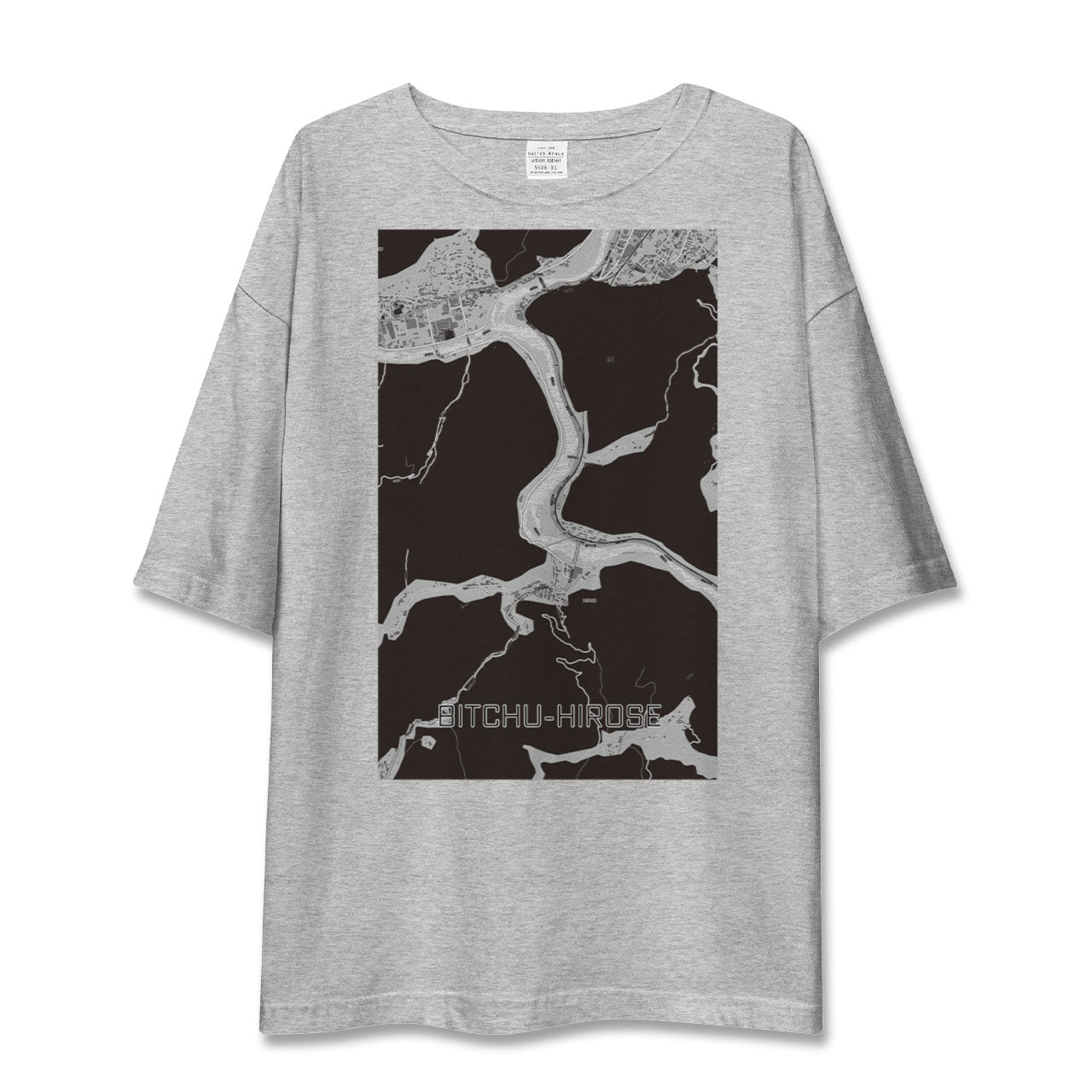 【備中広瀬(岡山県)】地図柄ビッグシルエットTシャツ