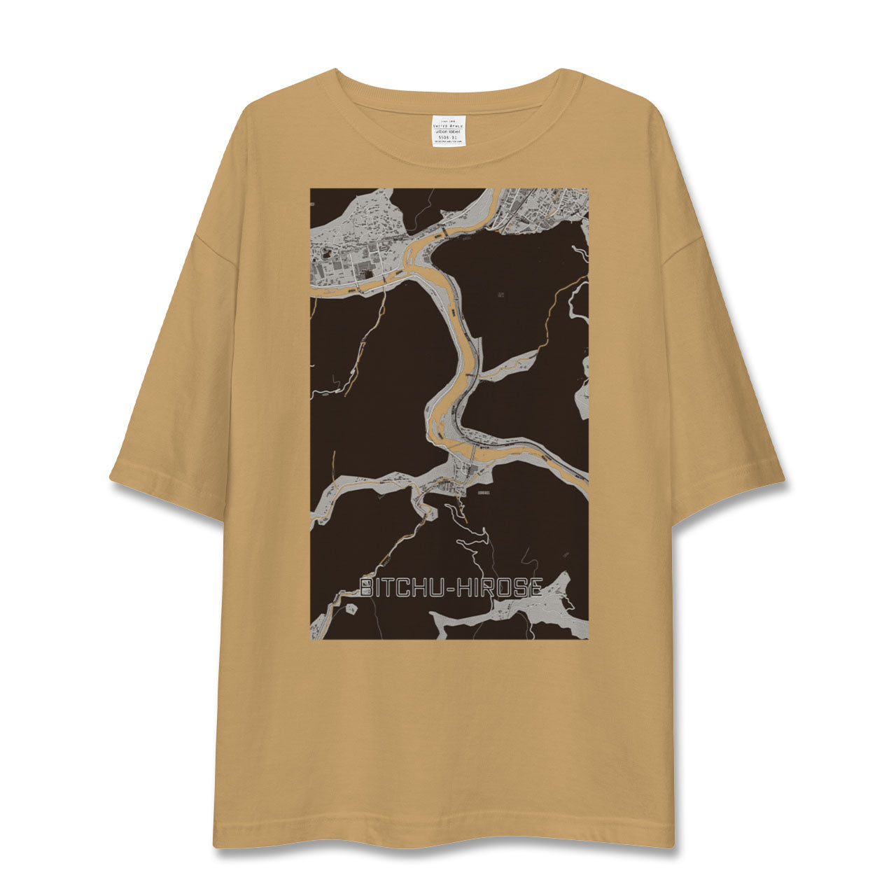 【備中広瀬(岡山県)】地図柄ビッグシルエットTシャツ