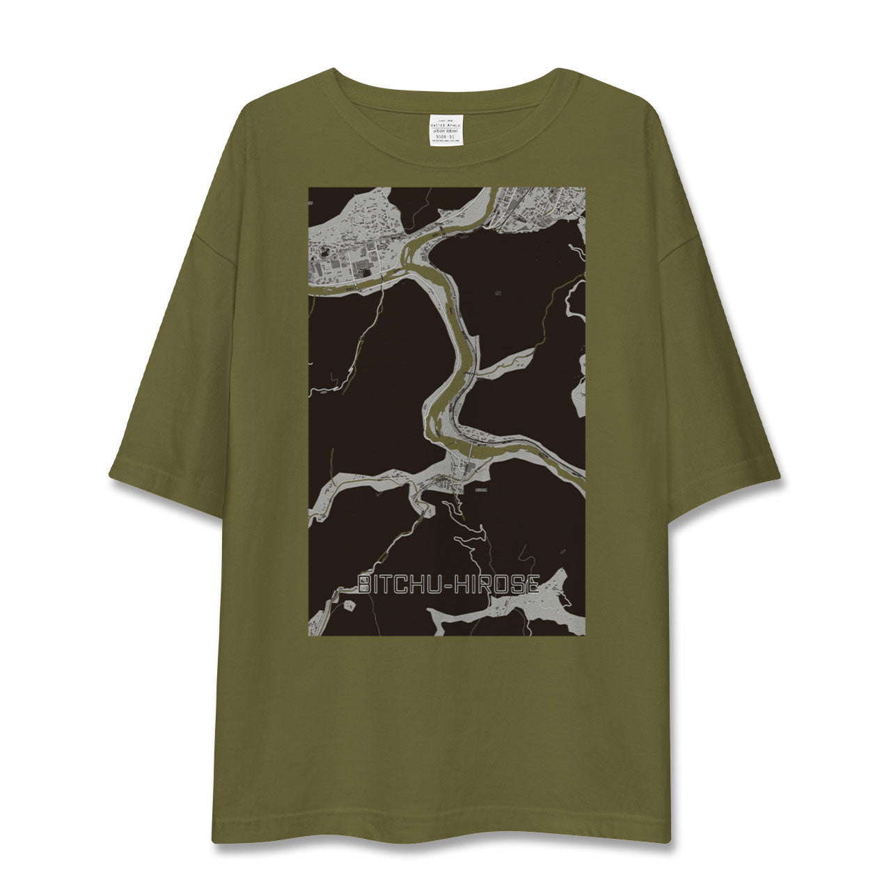 【備中広瀬(岡山県)】地図柄ビッグシルエットTシャツ