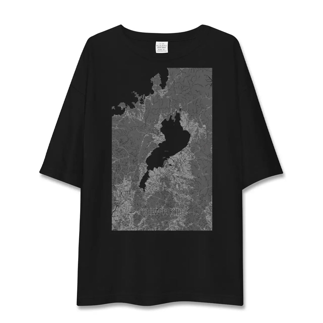 【琵琶湖2(滋賀県)】地図柄ビッグシルエットTシャツ