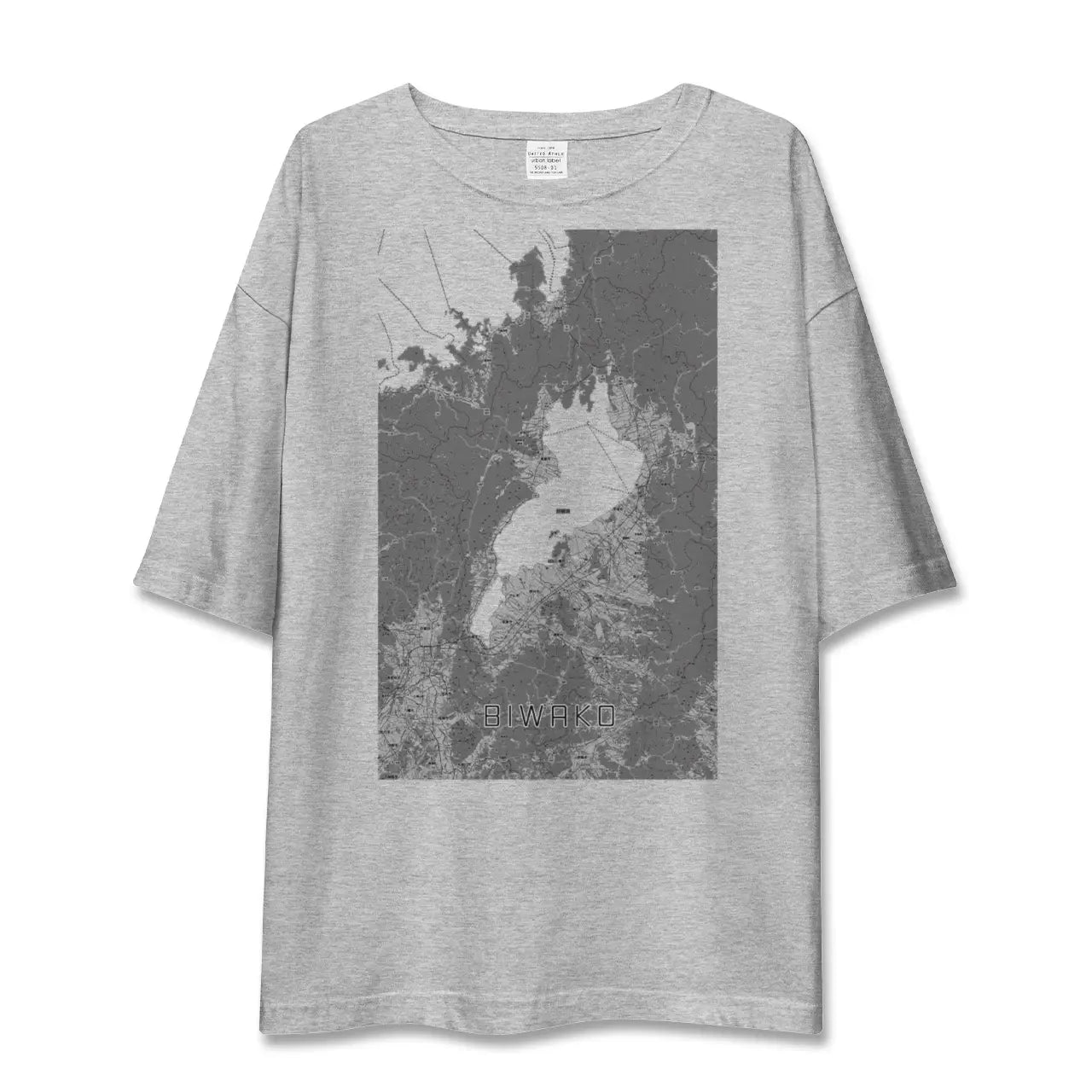 【琵琶湖2(滋賀県)】地図柄ビッグシルエットTシャツ