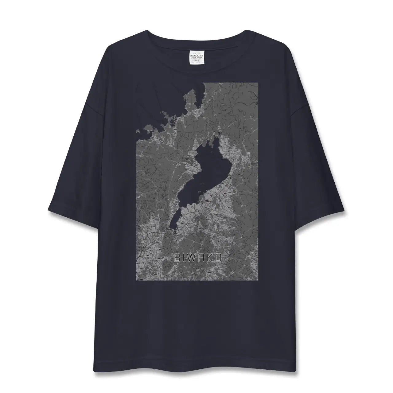 【琵琶湖2(滋賀県)】地図柄ビッグシルエットTシャツ