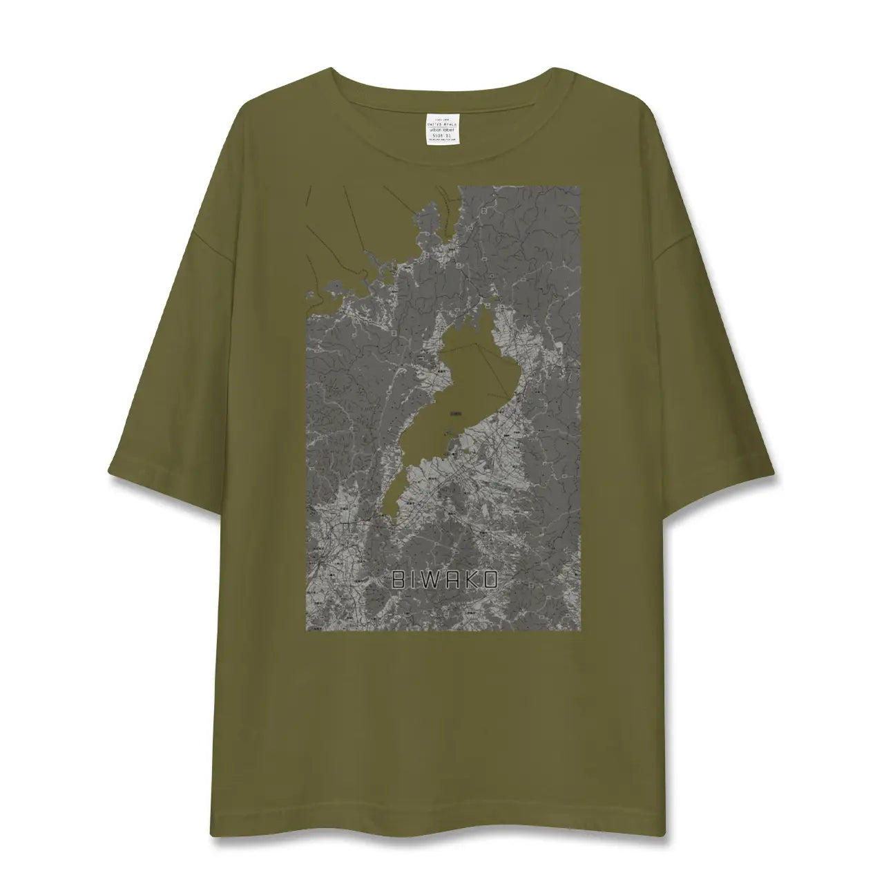 【琵琶湖2(滋賀県)】地図柄ビッグシルエットTシャツ