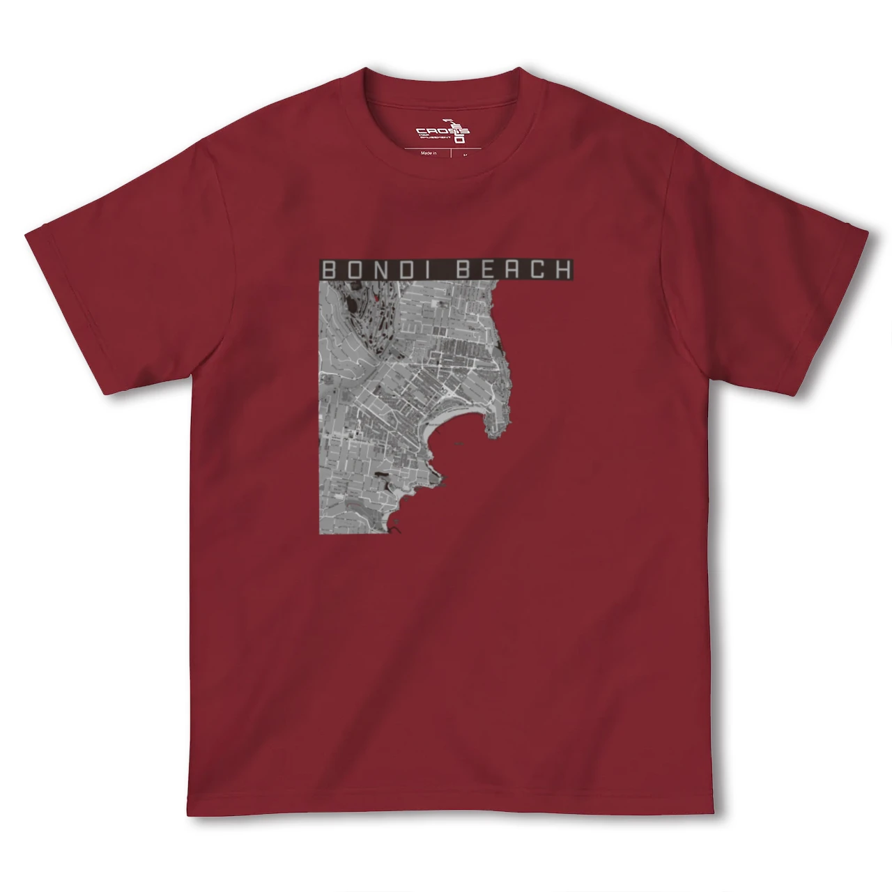 【ボンダイビーチ(オーストラリア)】地図柄ヘビーウェイトTシャツ