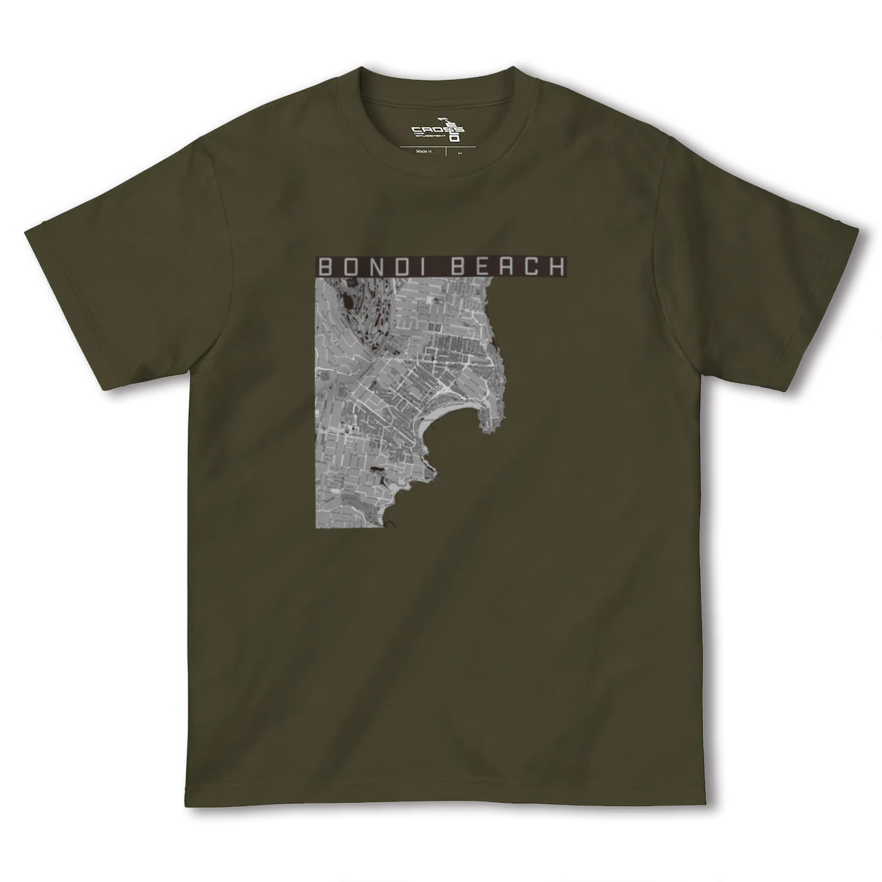 【ボンダイビーチ(オーストラリア)】地図柄ヘビーウェイトTシャツ