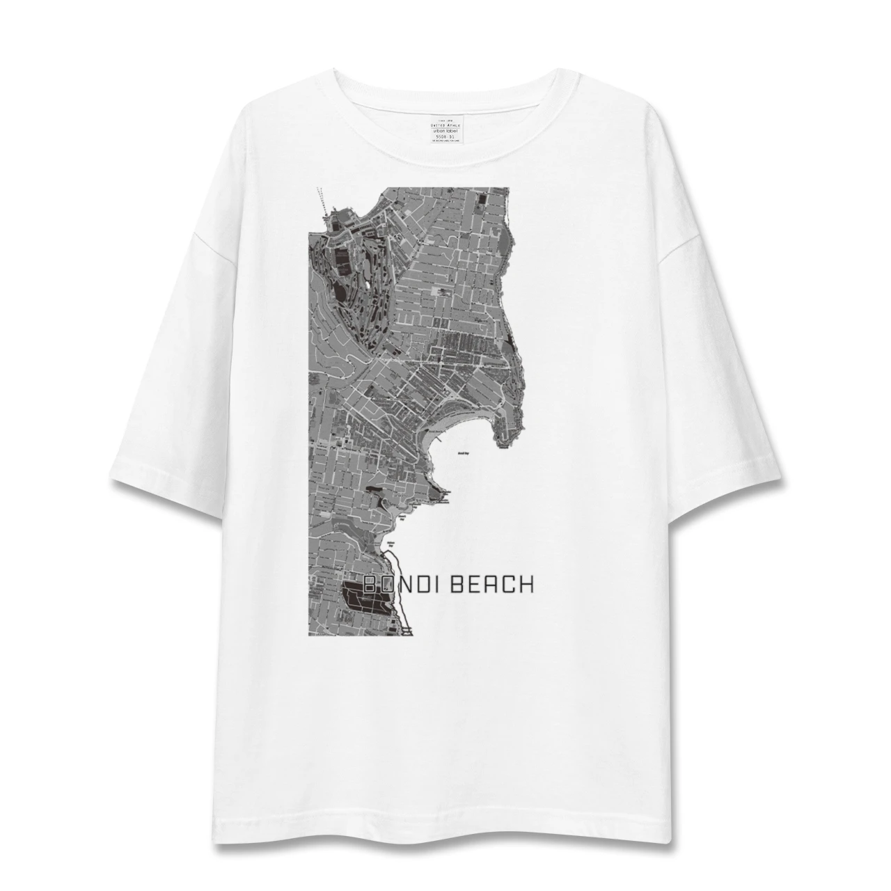 【ボンダイビーチ(オーストラリア)】地図柄ビッグシルエットTシャツ