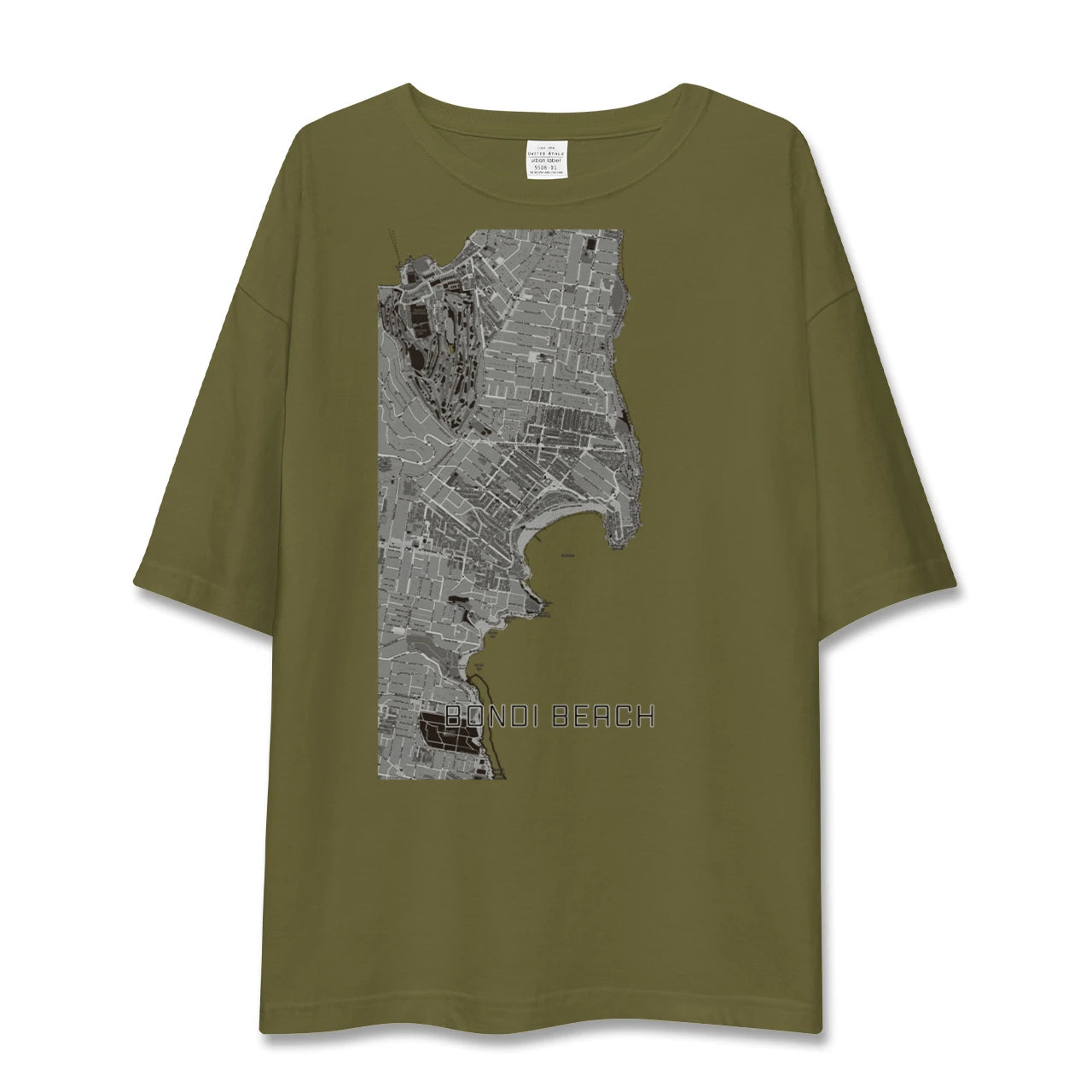 【ボンダイビーチ(オーストラリア)】地図柄ビッグシルエットTシャツ