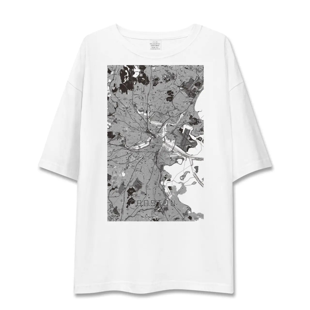【ボストン(アメリカ)】地図柄ビッグシルエットTシャツ