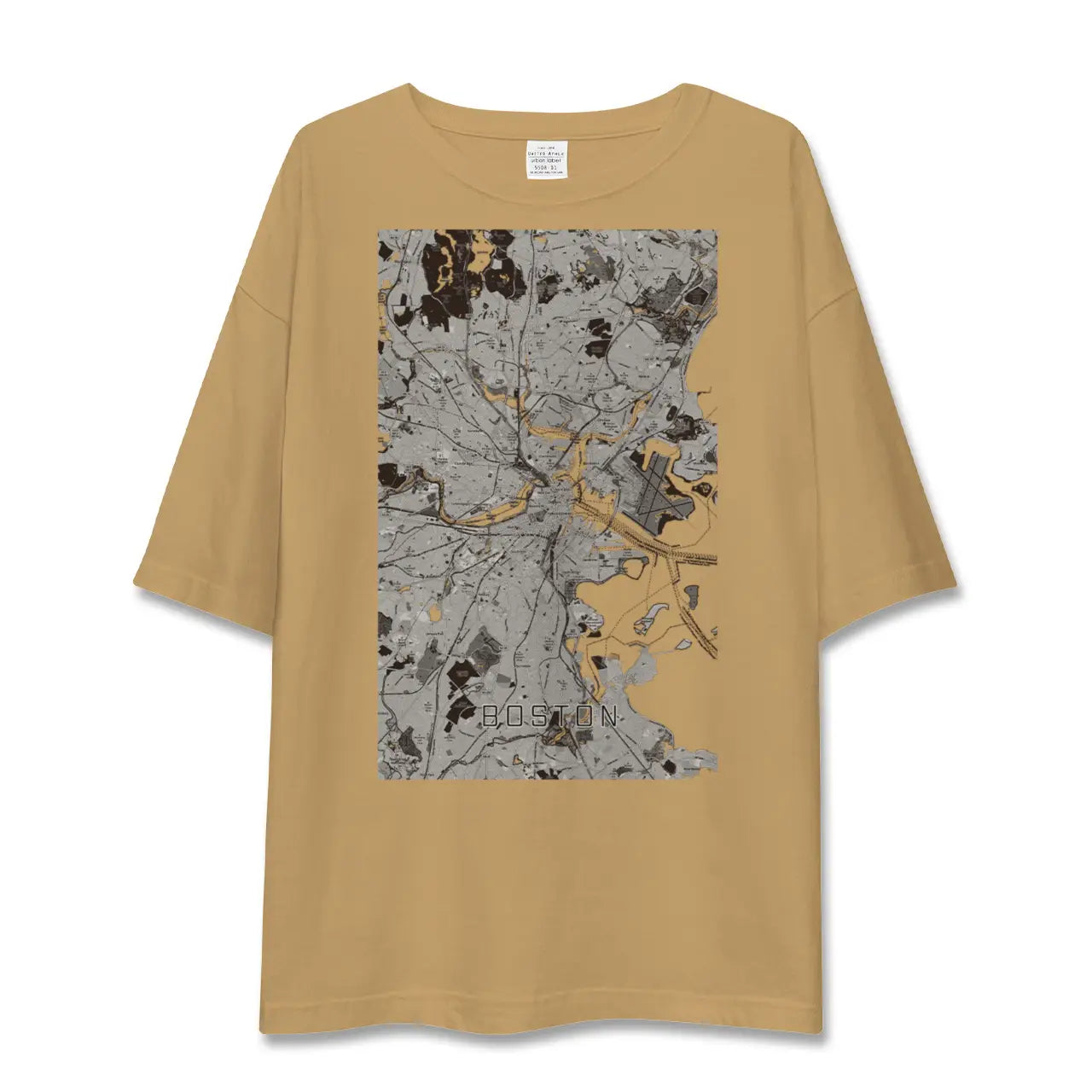 【ボストン(アメリカ)】地図柄ビッグシルエットTシャツ