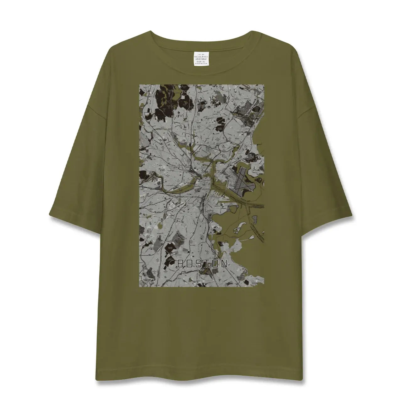 【ボストン(アメリカ)】地図柄ビッグシルエットTシャツ