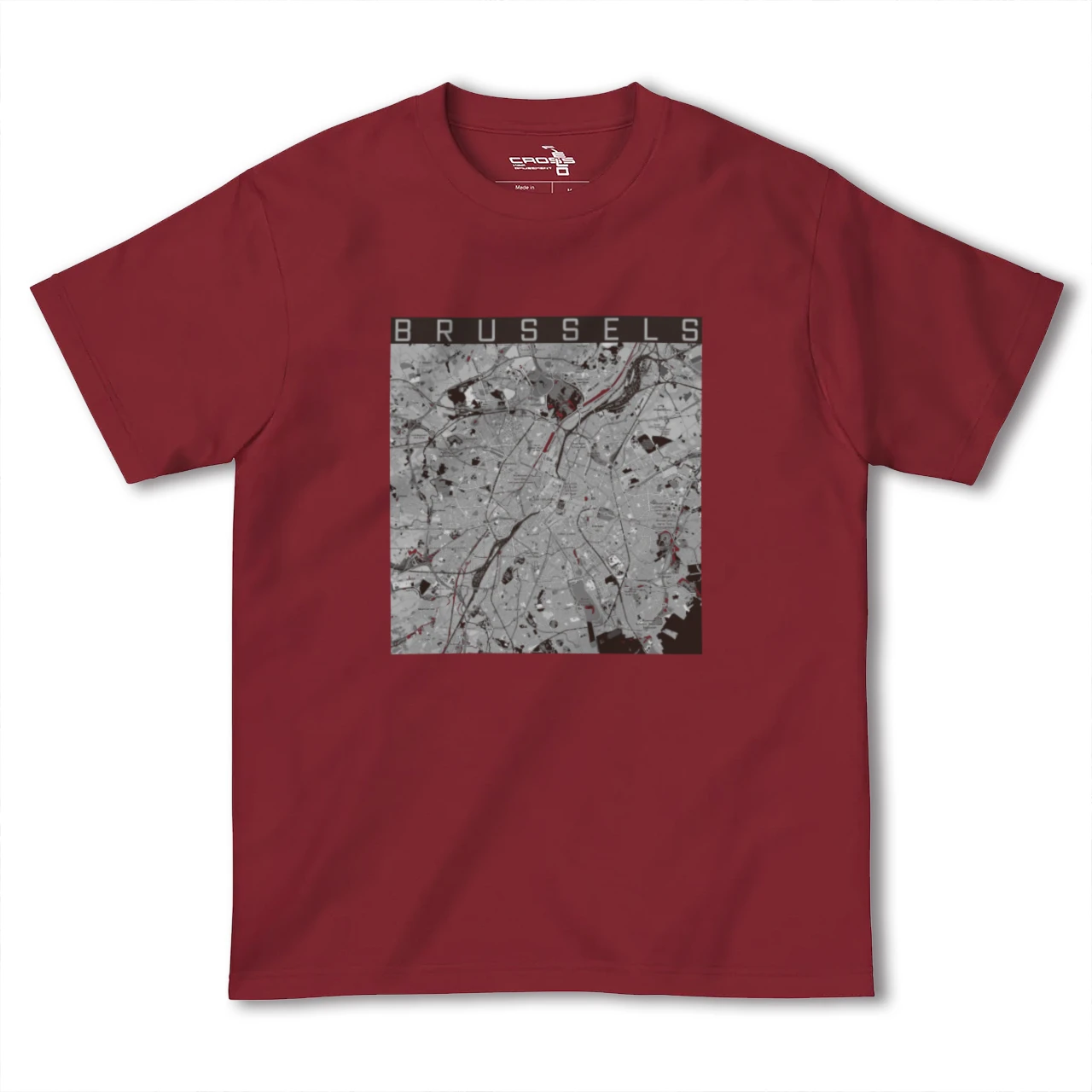 【ブリュッセル(ベルギー)】地図柄ヘビーウェイトTシャツ
