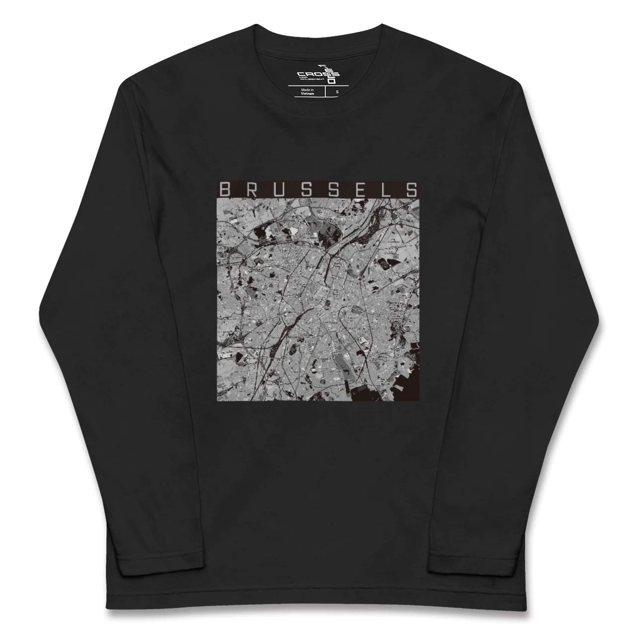 【ブリュッセル(ベルギー)】地図柄ロングスリーブTシャツ