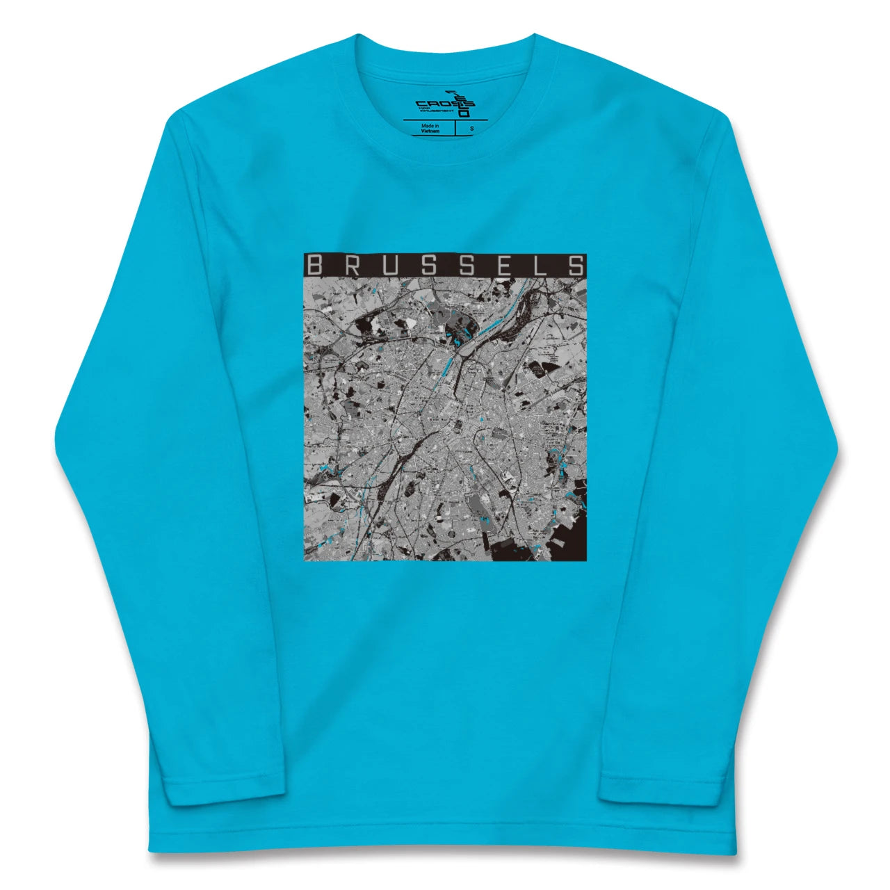 【ブリュッセル(ベルギー)】地図柄ロングスリーブTシャツ