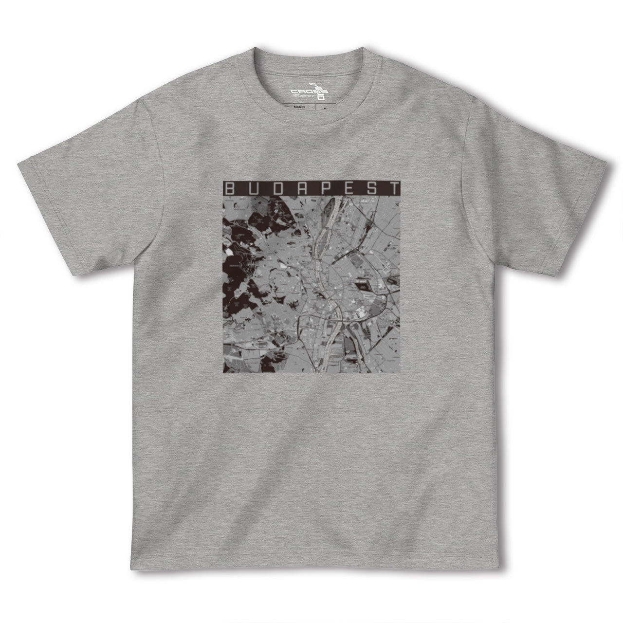 【ブダペスト(ハンガリー)】地図柄ヘビーウェイトTシャツ